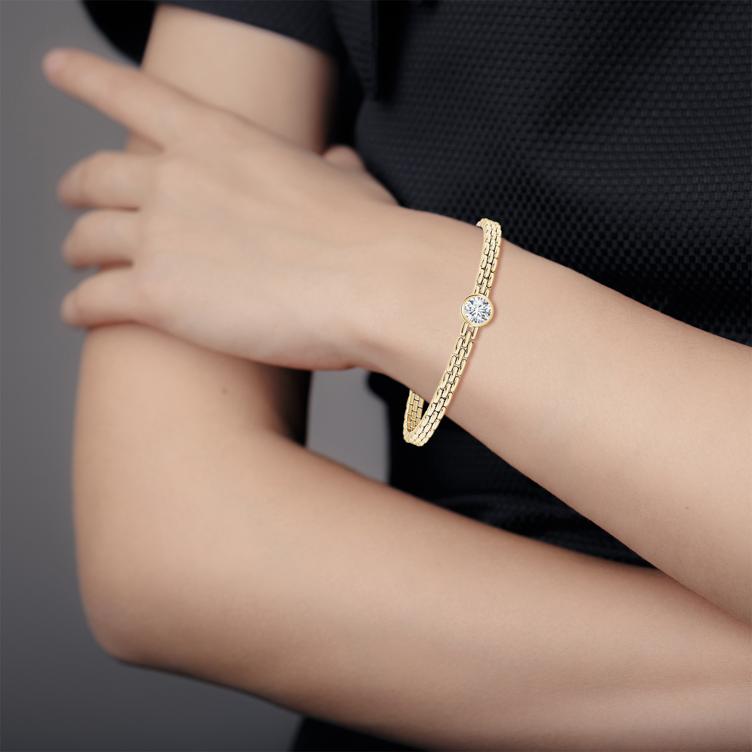 Round Diamond (Heera) Link Chain Bracelet