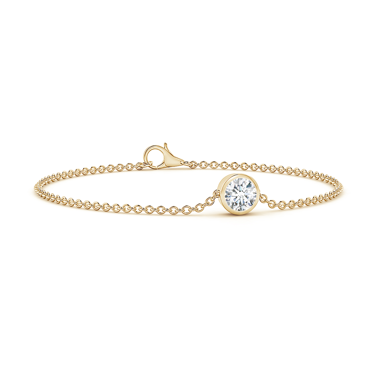 Round Diamond (Heera) Station Bracelet with Bezel-Set Accents