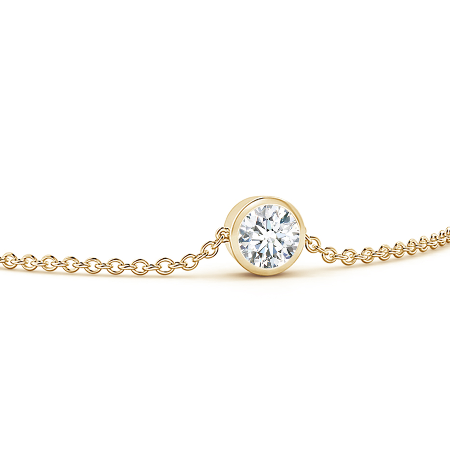 Round Diamond (Heera) Station Bracelet with Bezel-Set Accents