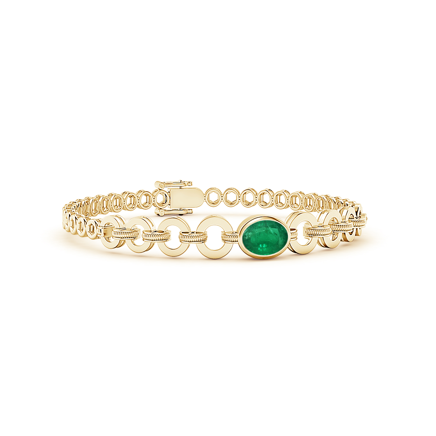 Oval Emerald (Panna) Halo Bracelet