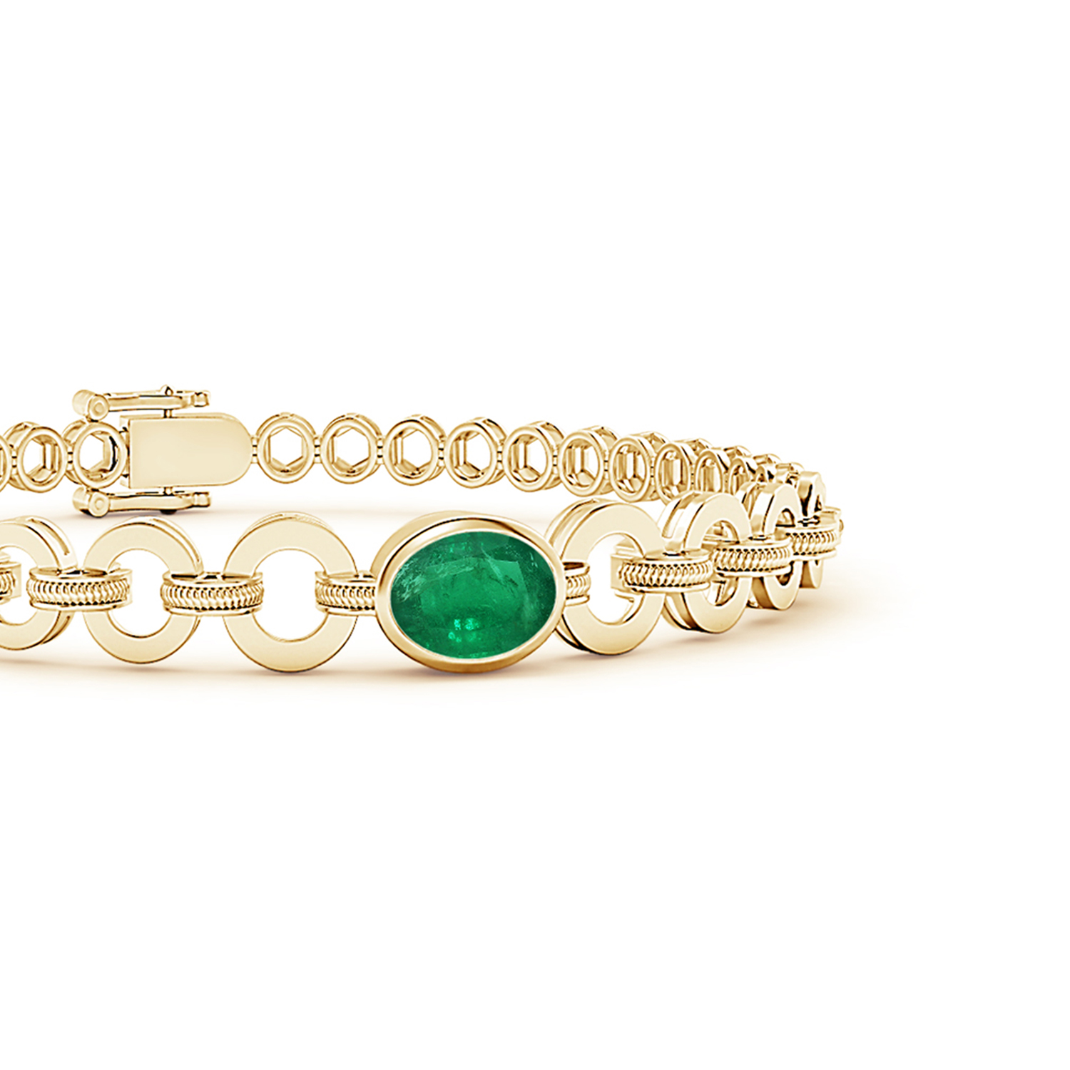 Oval Emerald (Panna) Halo Bracelet