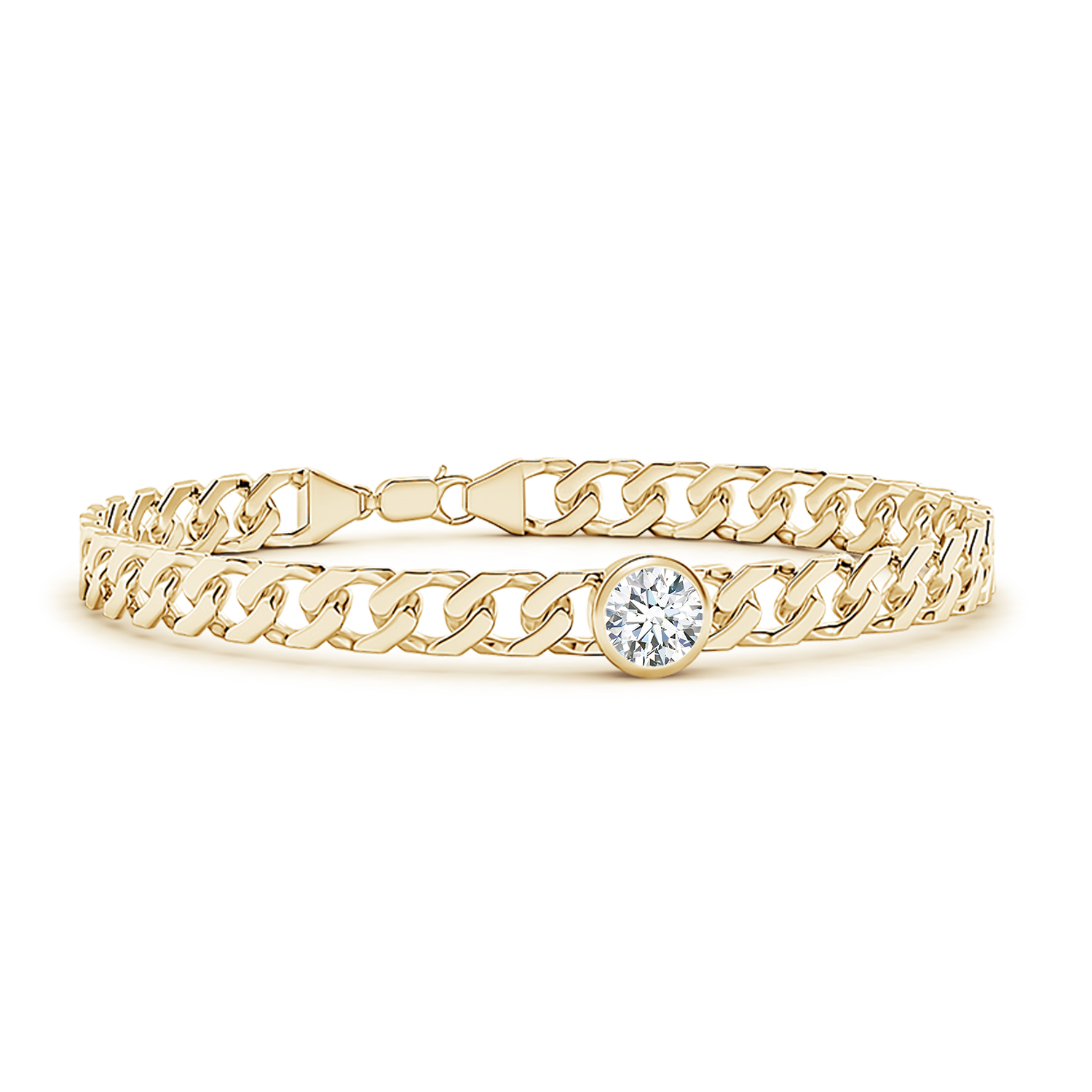 Round Diamond (Heera) Curb Chain Bracelet