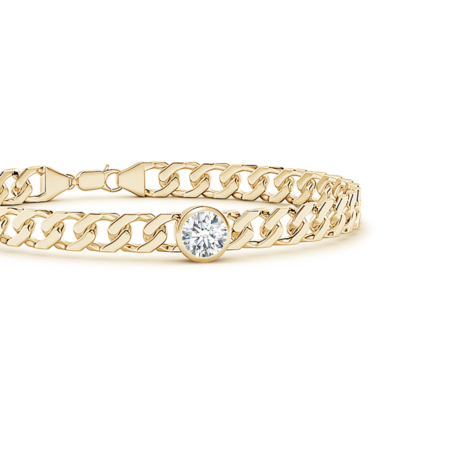 Round Diamond (Heera) Curb Chain Bracelet