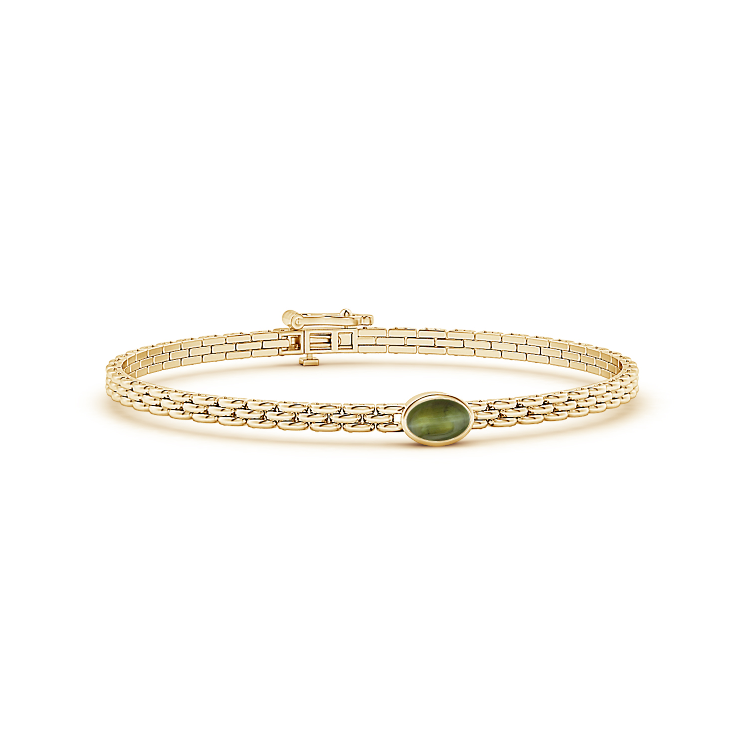 Oval Cat's Eye (Lehsunia) Link Bracelet
