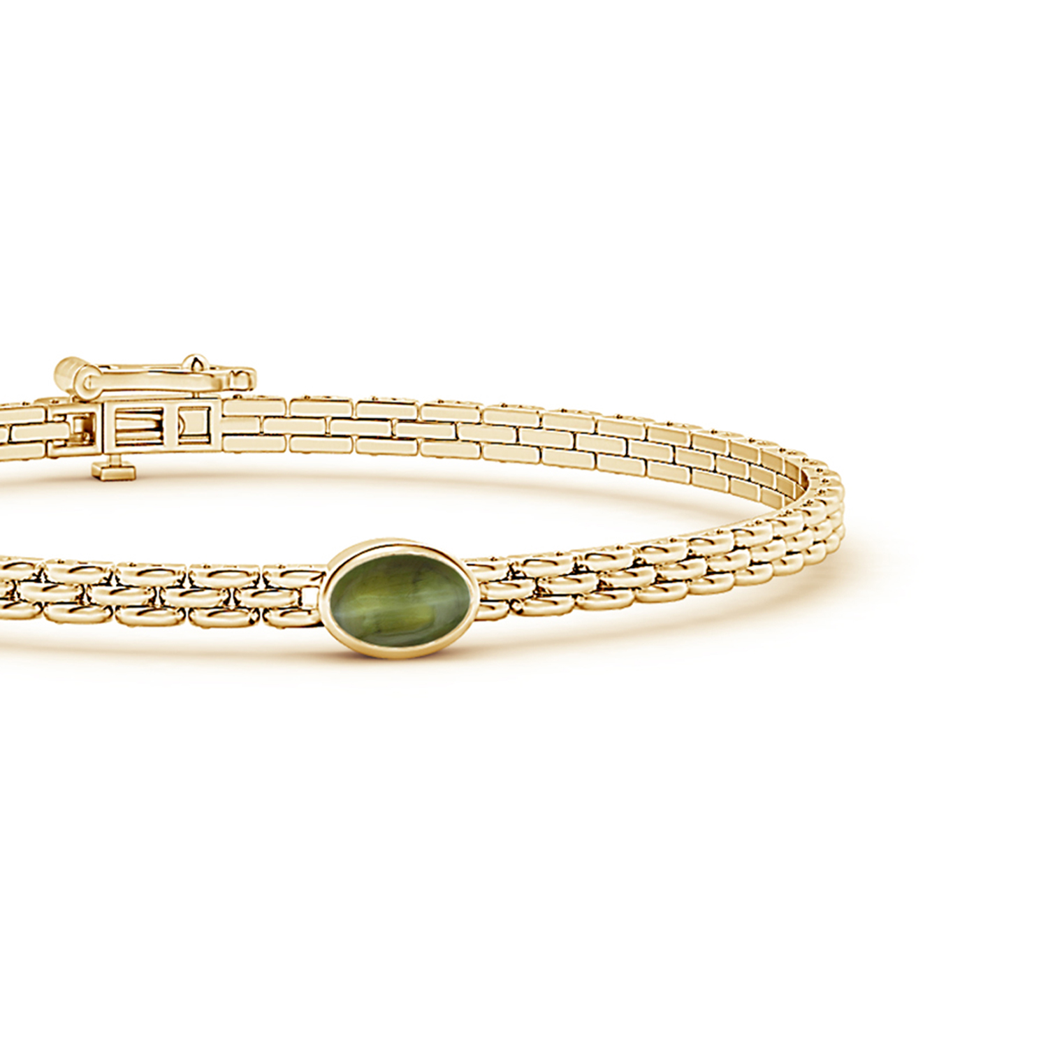 Oval Cat's Eye (Lehsunia) Link Bracelet