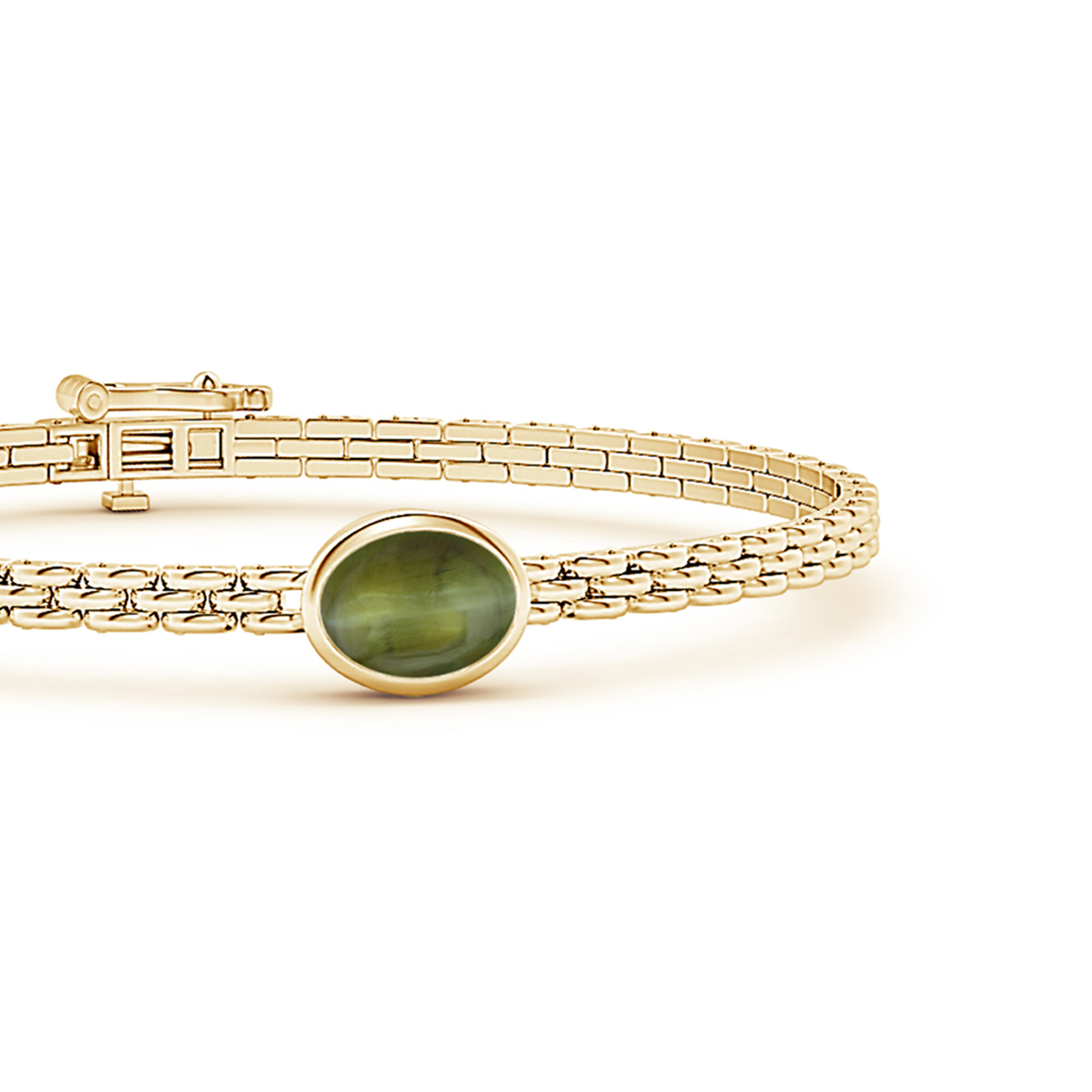Oval Cat's Eye (Lehsunia) Link Bracelet
