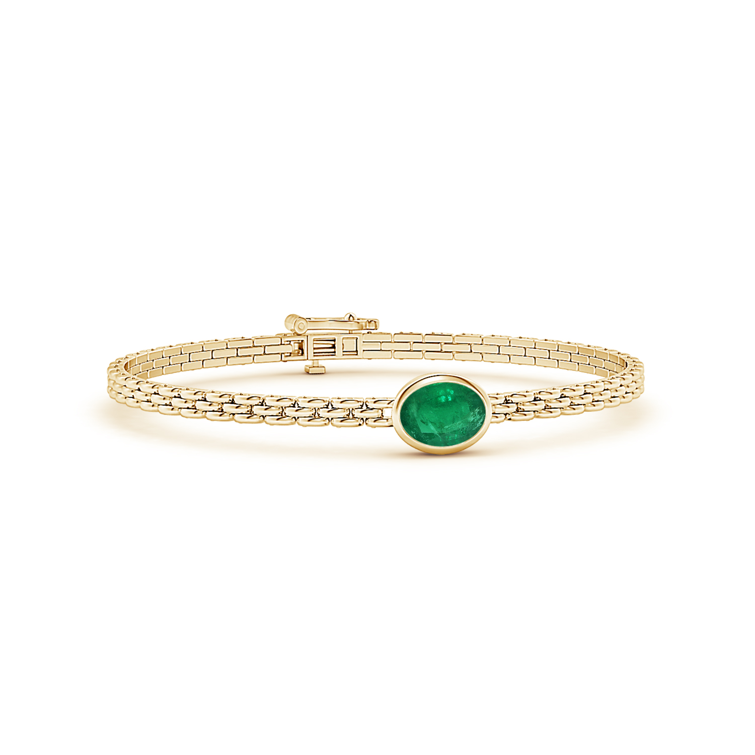 Oval Emerald (Panna) Link Bracelet