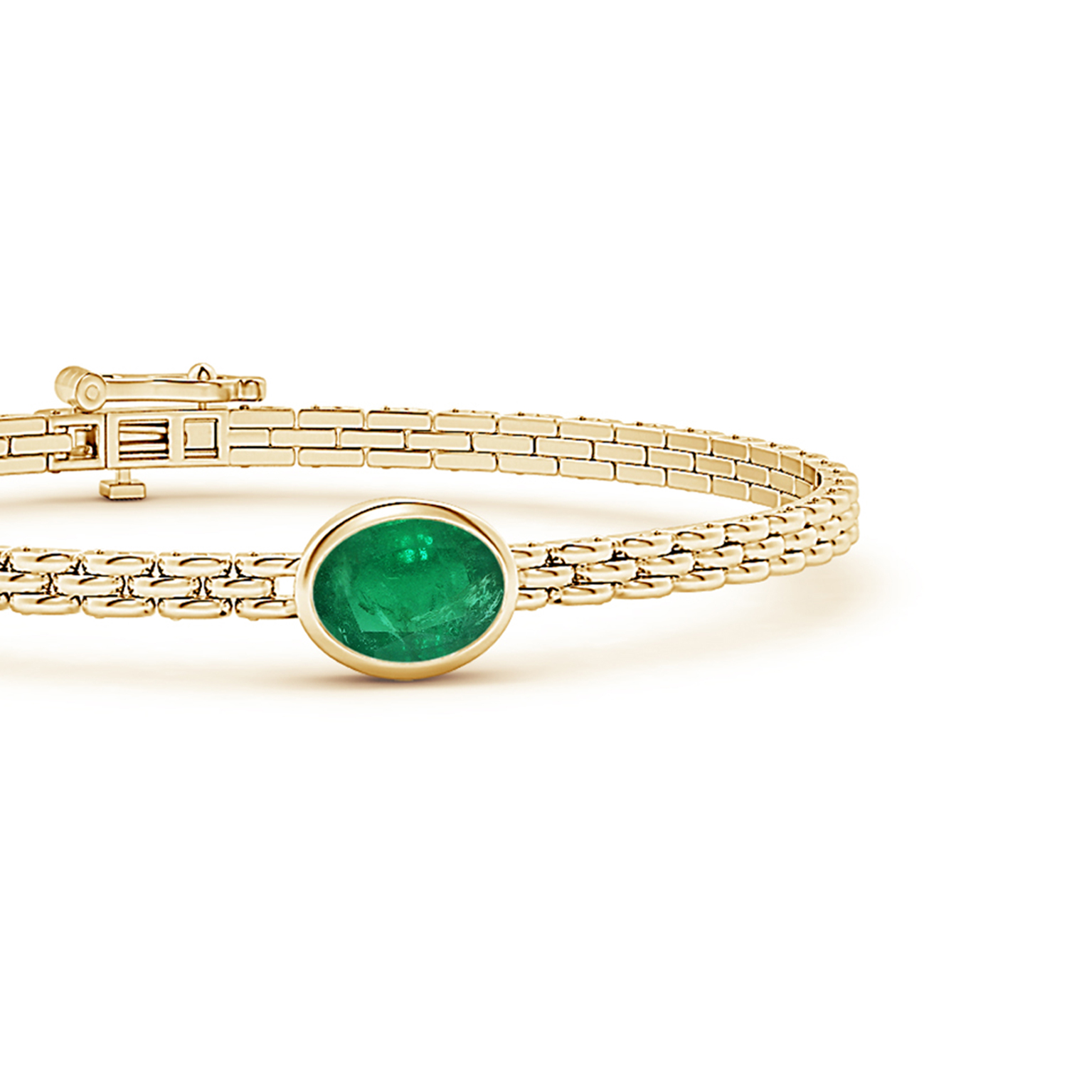 Oval Emerald (Panna) Link Bracelet