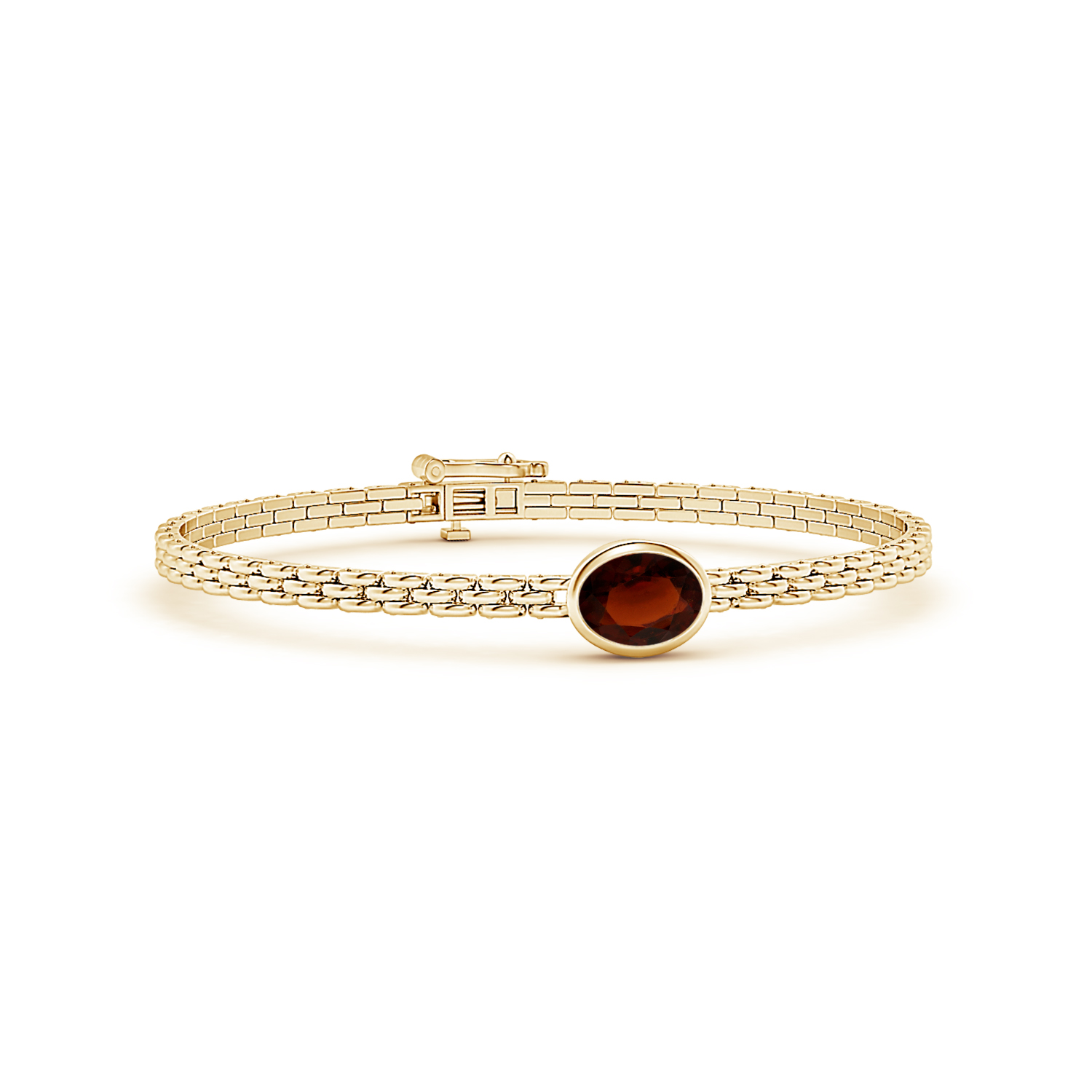 Oval Hessonite (Gomed) Link Bracelet