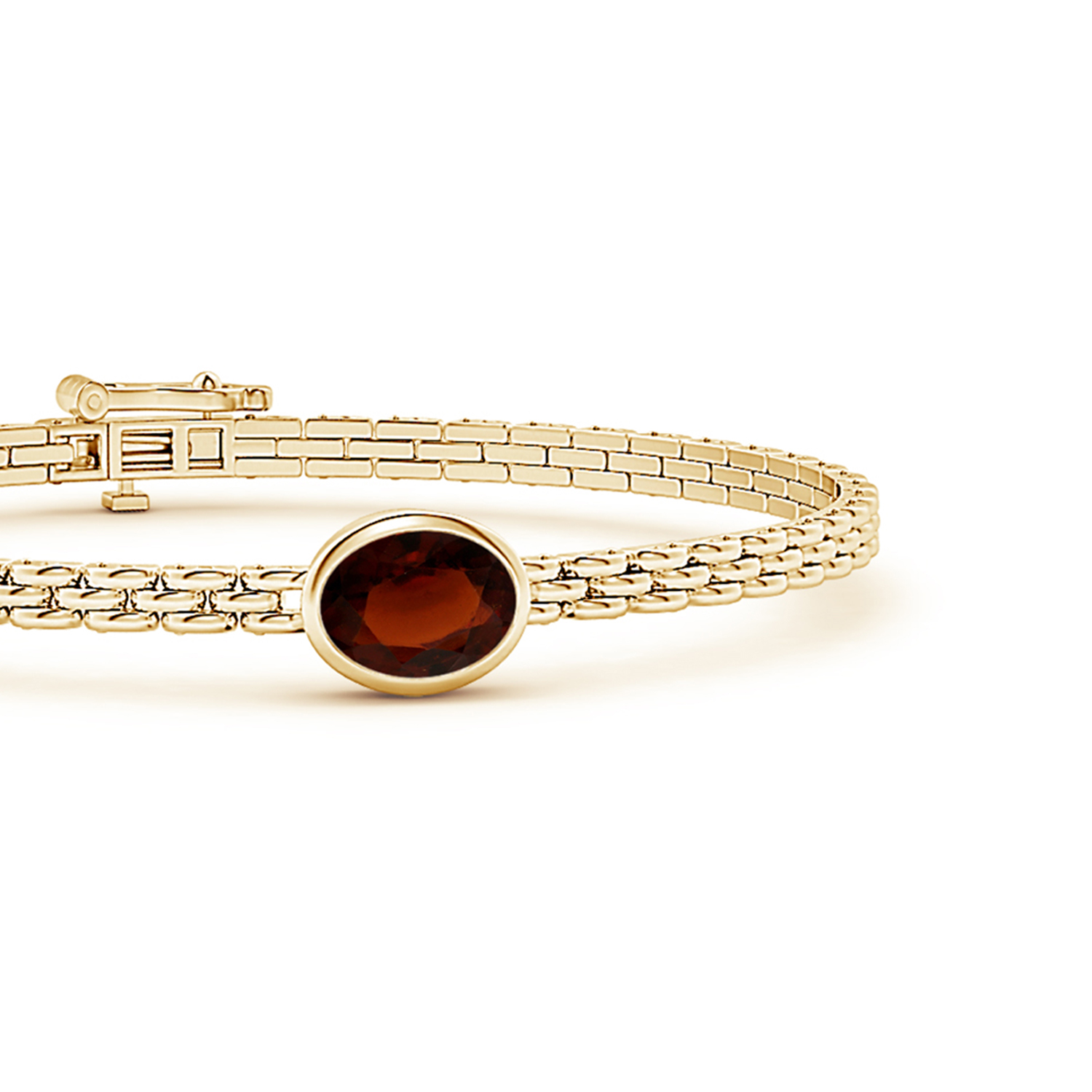 Oval Hessonite (Gomed) Link Bracelet