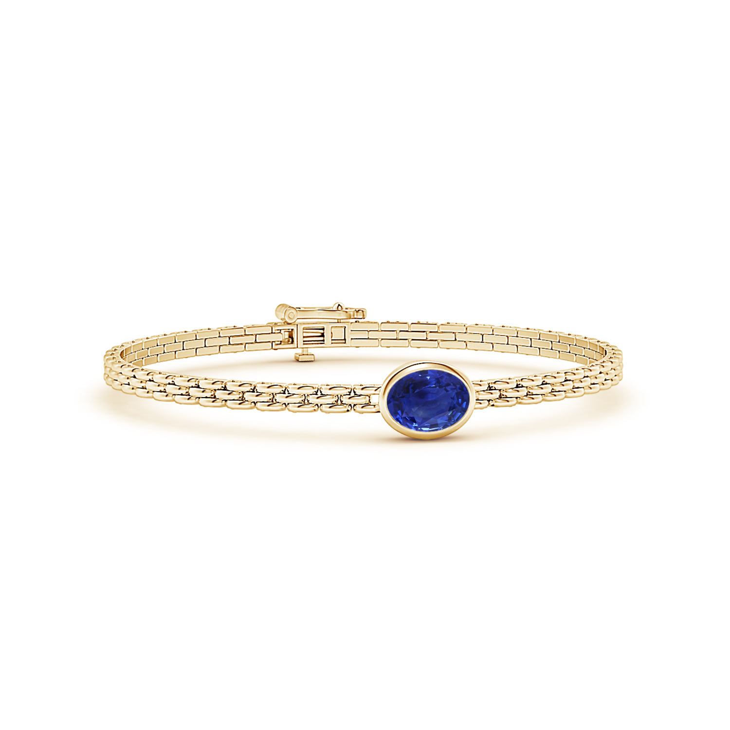 Oval Blue Sapphire (Neelam) Link Bracelet
