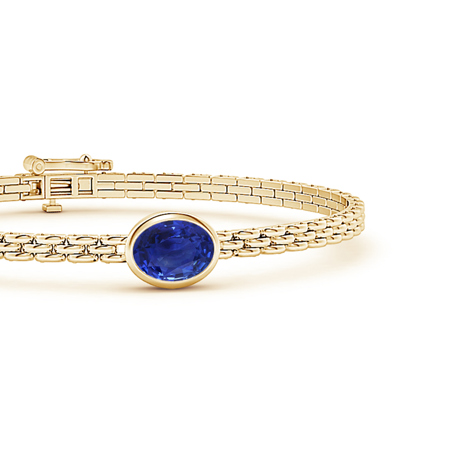 Oval Blue Sapphire (Neelam) Link Bracelet