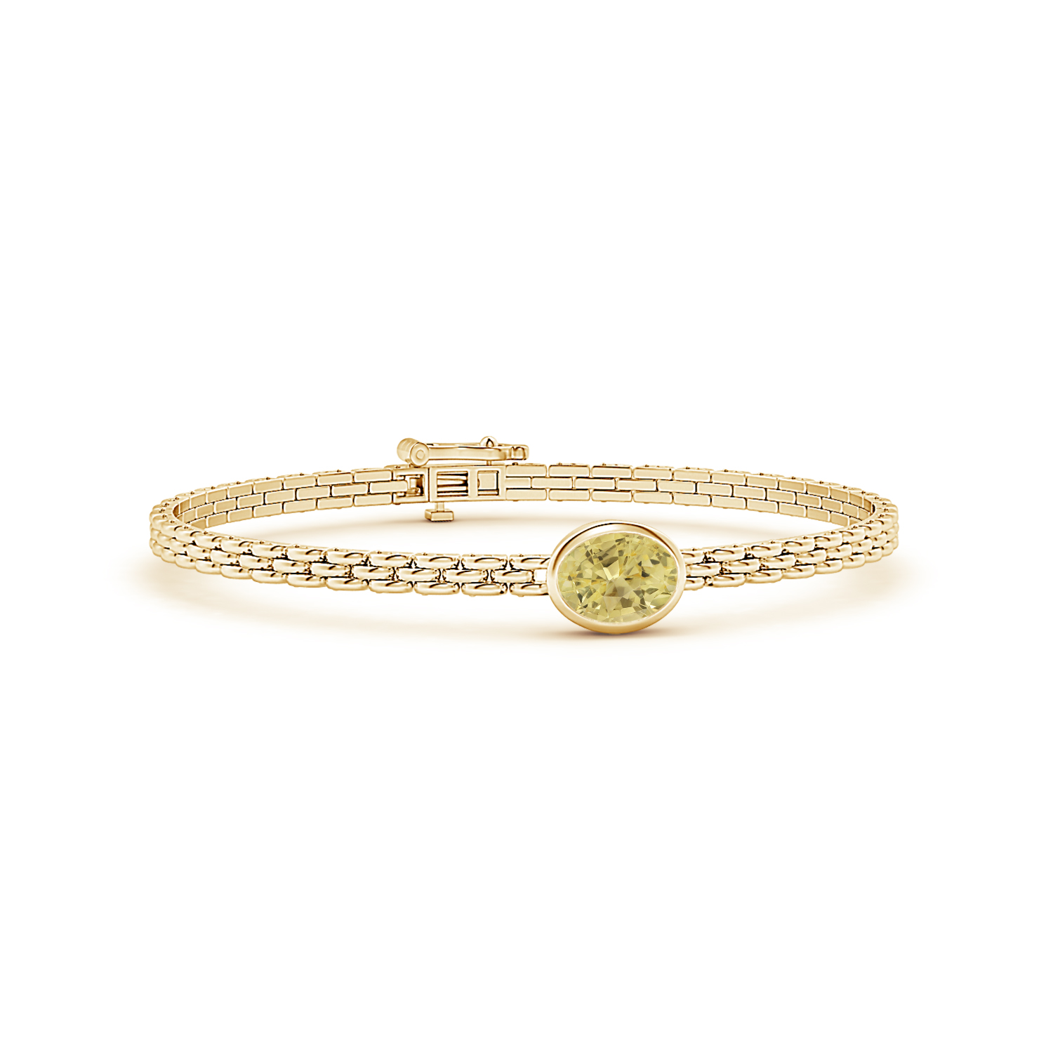 Oval Yellow Sapphire (Pukhraj) Link Bracelet
