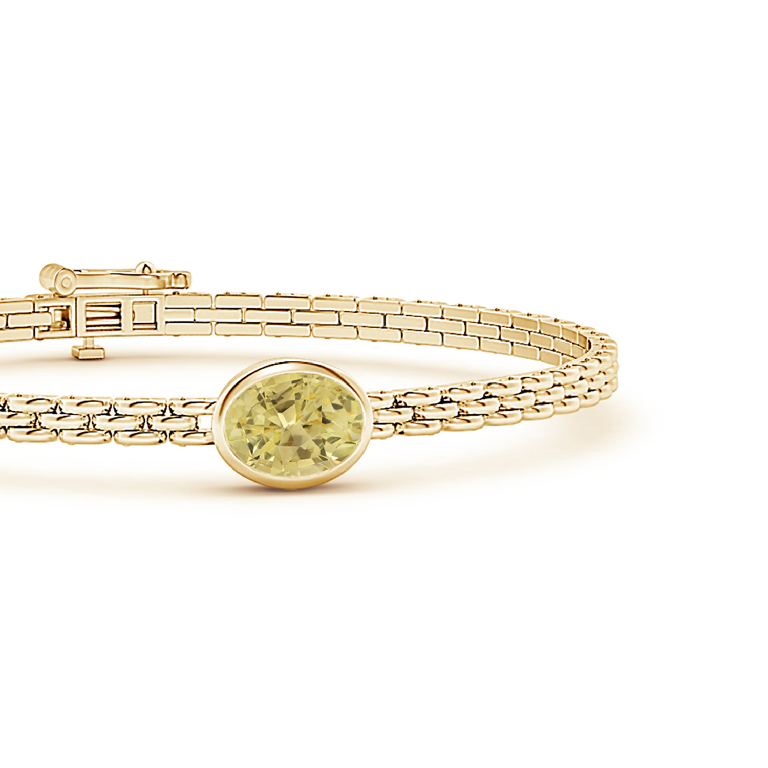 Oval Yellow Sapphire (Pukhraj) Link Bracelet