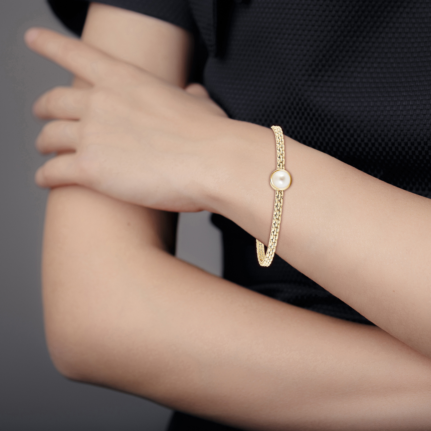 Round Pearl (Moti) Link Bracelet
