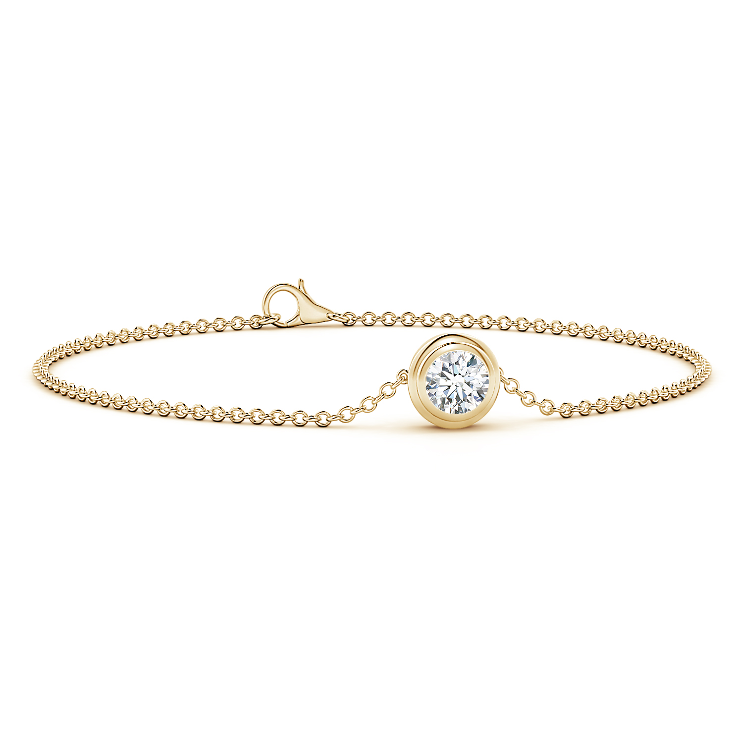 Bezel-Set Round Diamond (Heera) Chain Bracelet