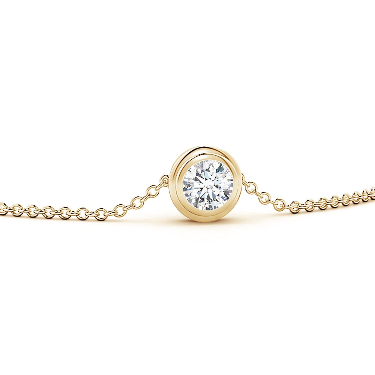 Bezel-Set Round Diamond (Heera) Chain Bracelet