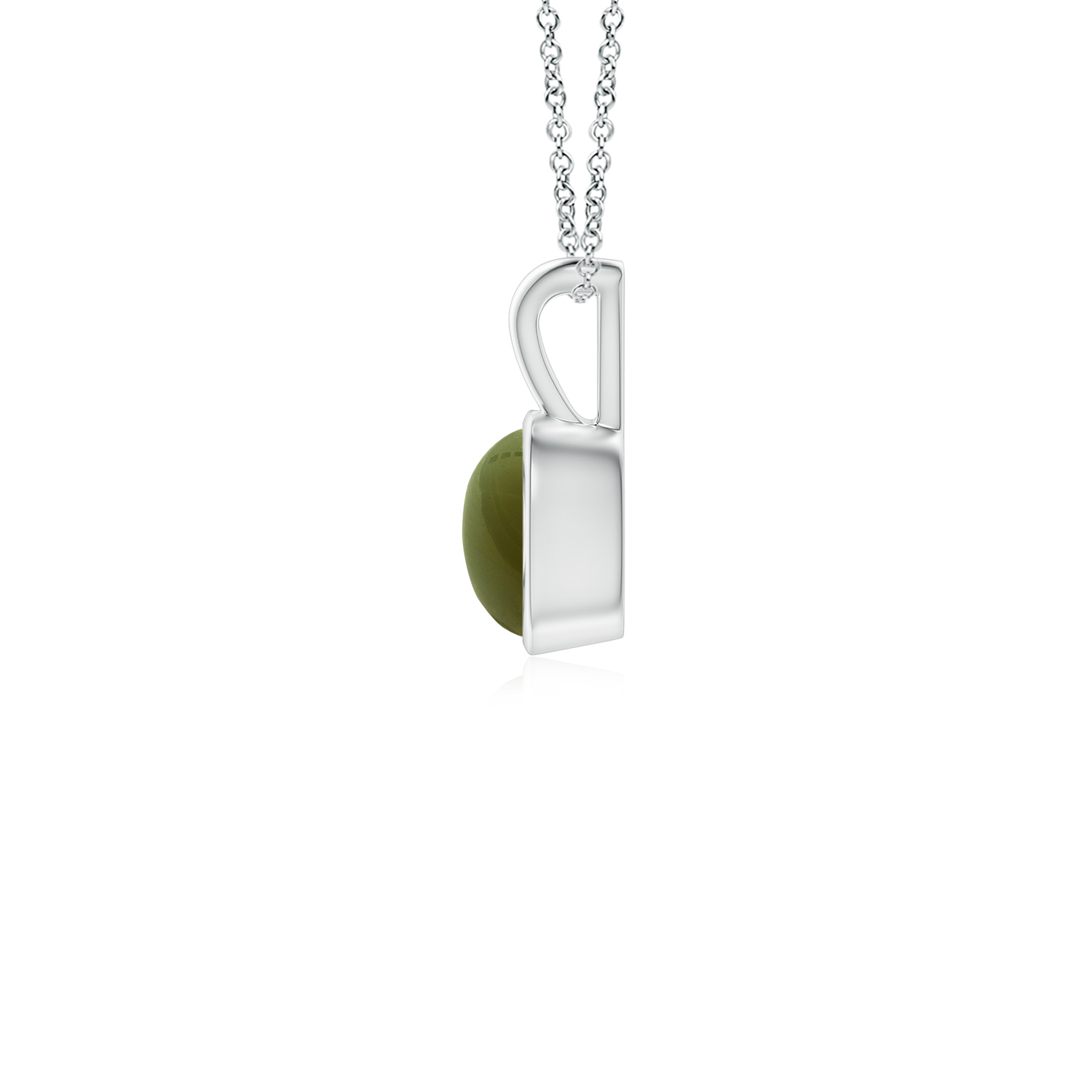 V-Bale Oval Cats Eye (Lahsuniya) Solitaire Pendant