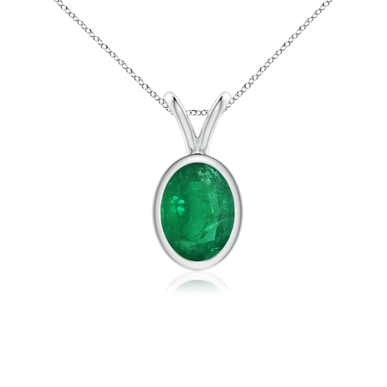 V-Bale Oval Emerald (Panna) Solitaire Pendant