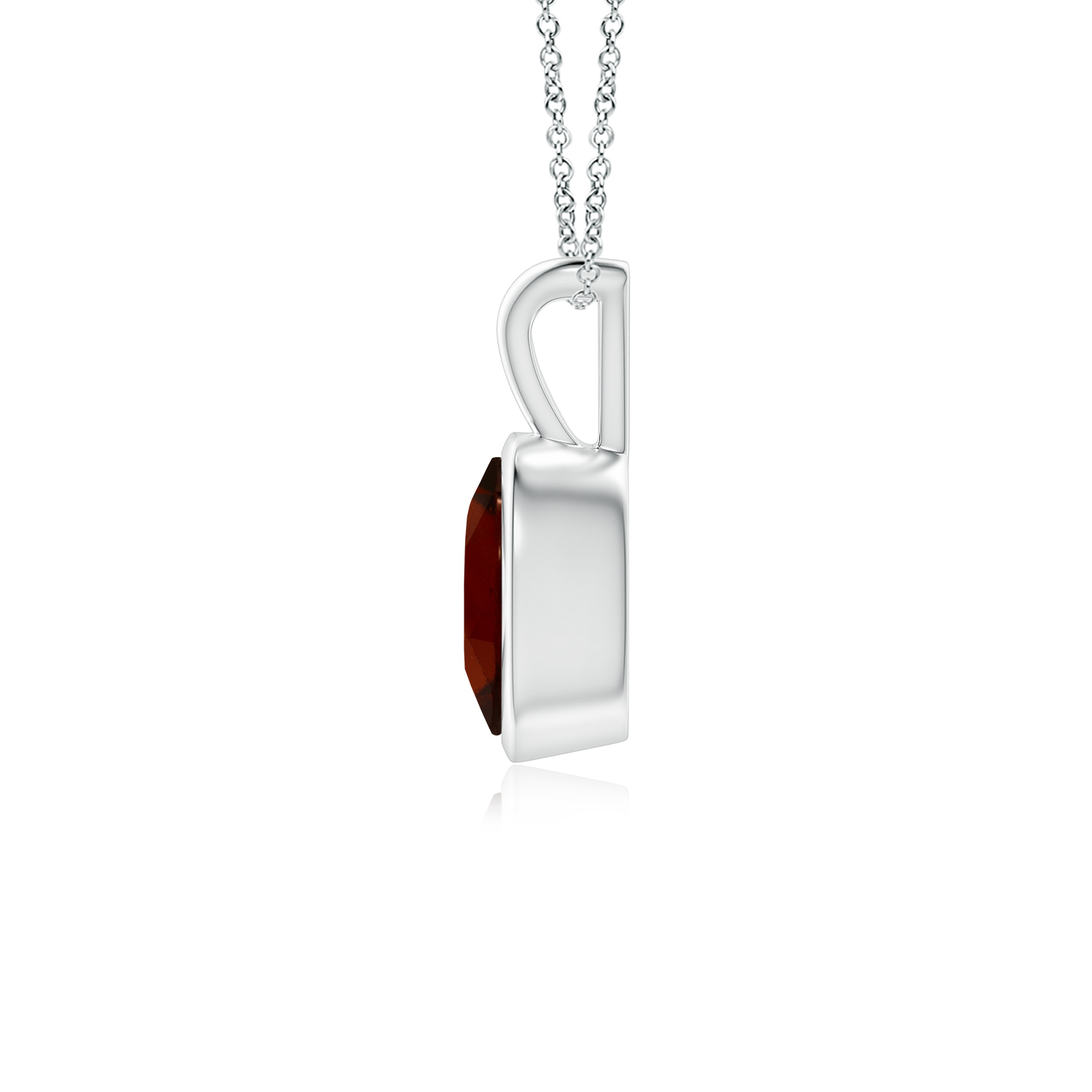 V-Bale Oval Hessonite (Gomed) Solitaire Pendant