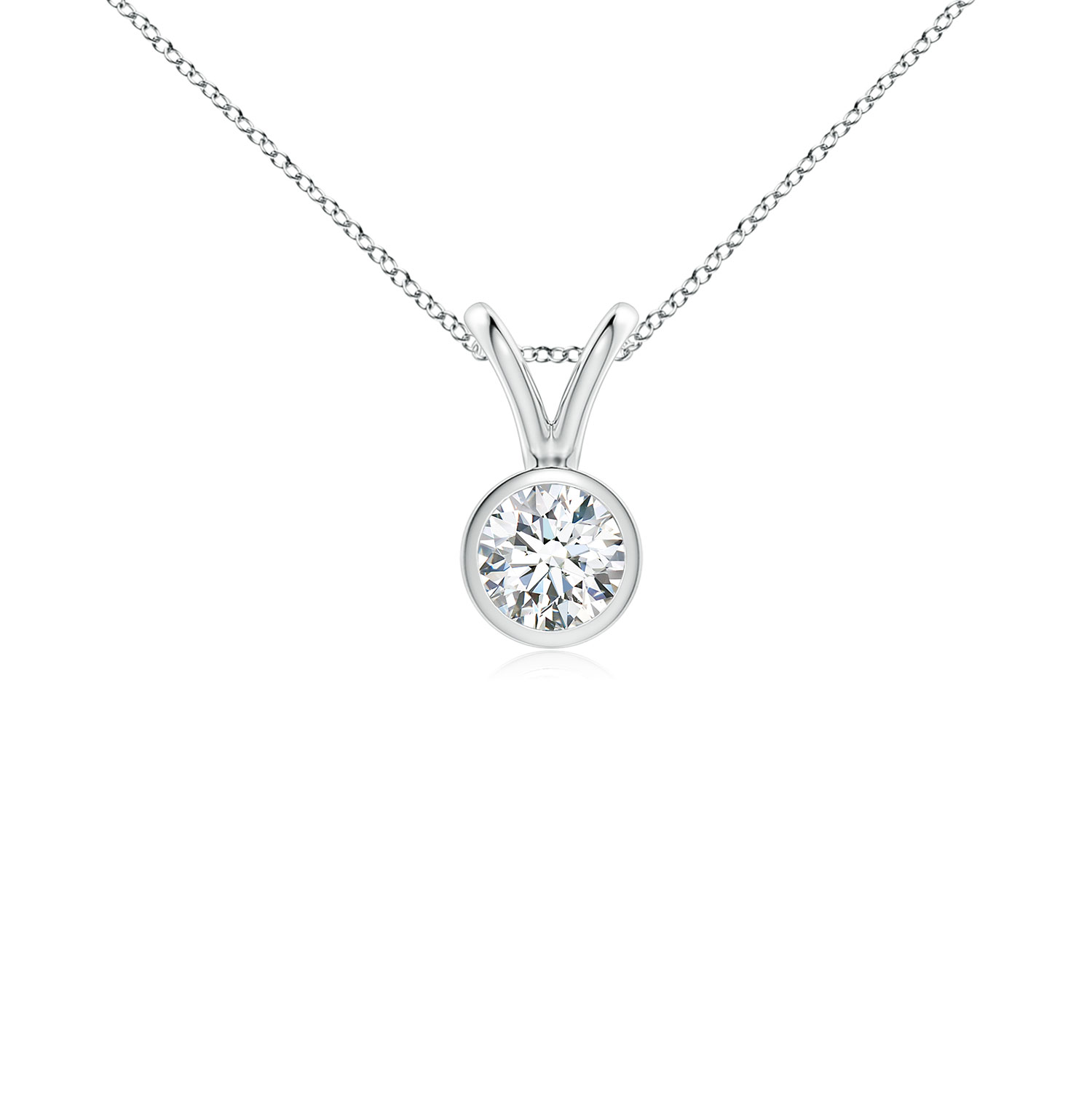 V-Bale Round Diamond (Heera) Solitaire Pendant
