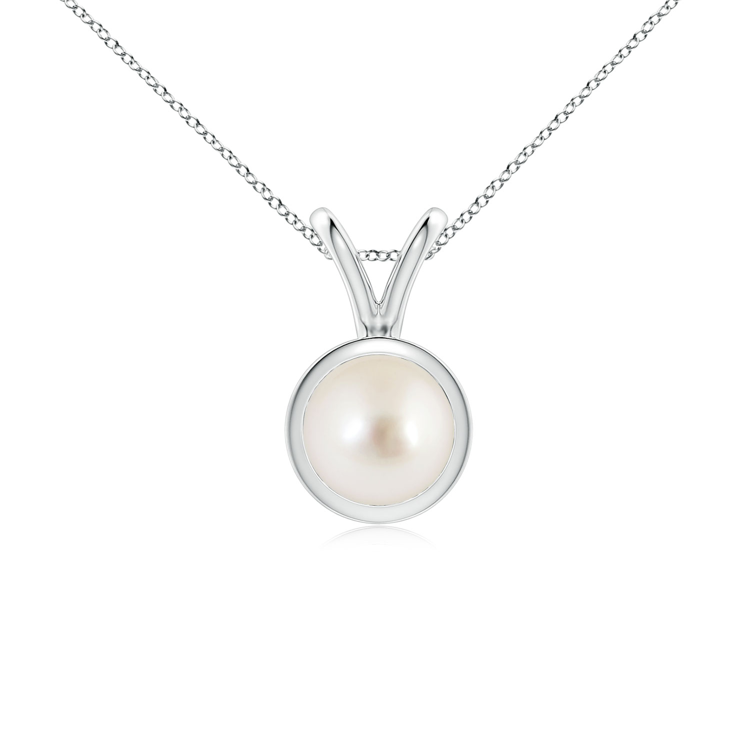 V-Bale Round South Sea Cultured Pearl (Moti) Solitaire Pendant