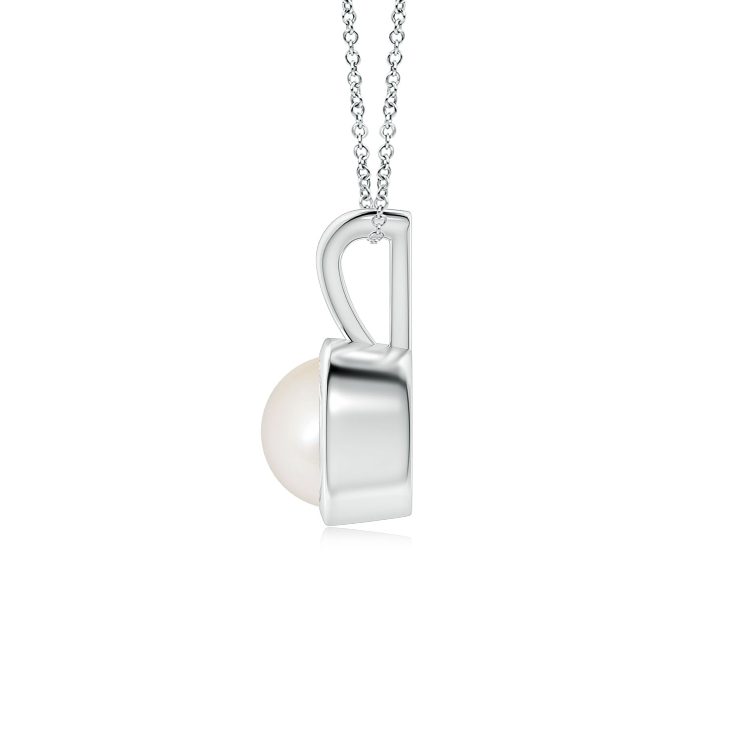 V-Bale Round South Sea Cultured Pearl (Moti) Solitaire Pendant