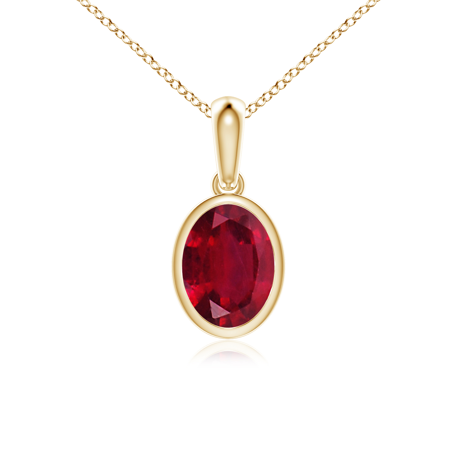 Oval Shaped Ruby (Manik) Solitaire Pendant