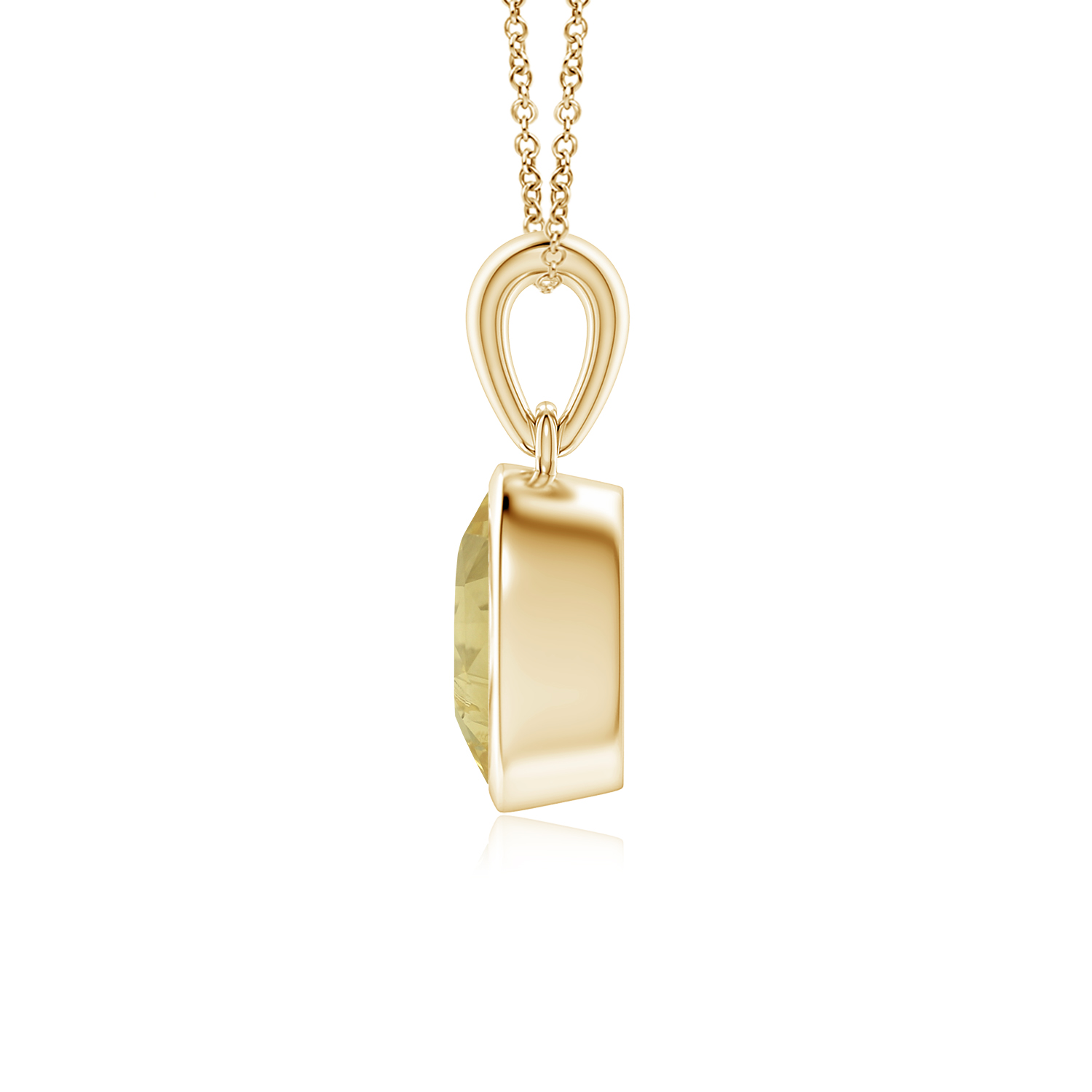 Oval Shaped Yellow Sapphire (Pukhraj) Solitaire Pendant
