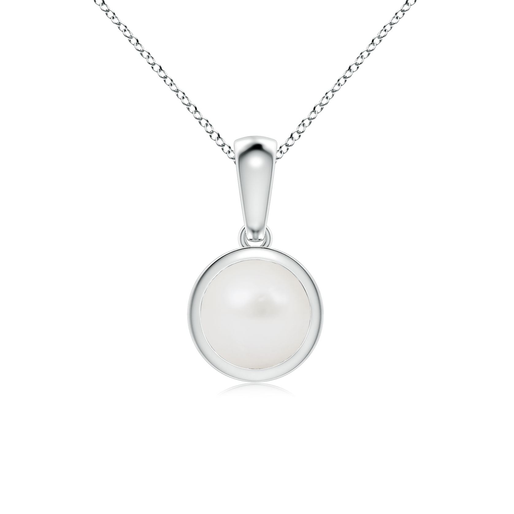 Round Shaped South Sea Cultured Pearl (Moti) Solitaire Pendant
