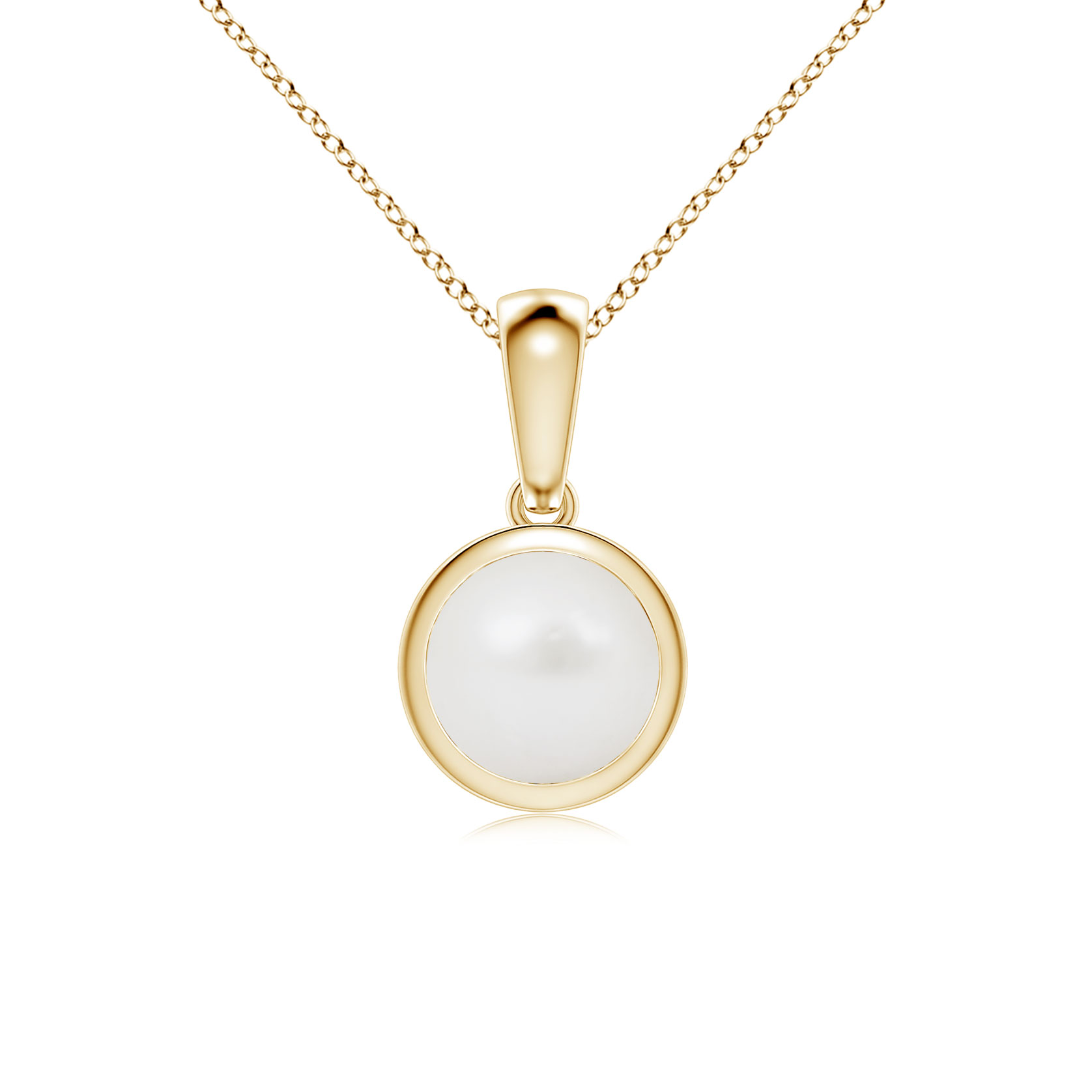 Round Shaped South Sea Cultured Pearl (Moti) Solitaire Pendant