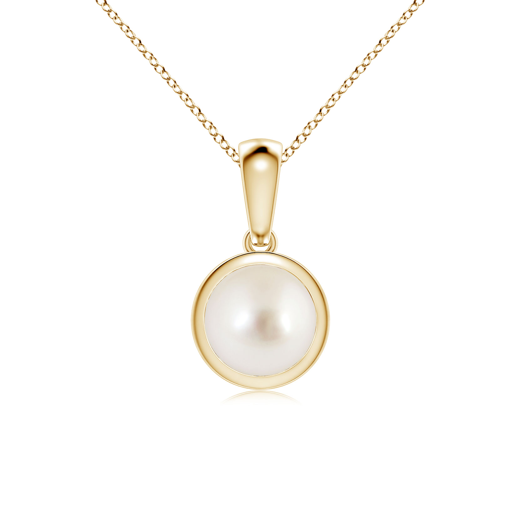 Round Shaped South Sea Cultured Pearl (Moti) Solitaire Pendant