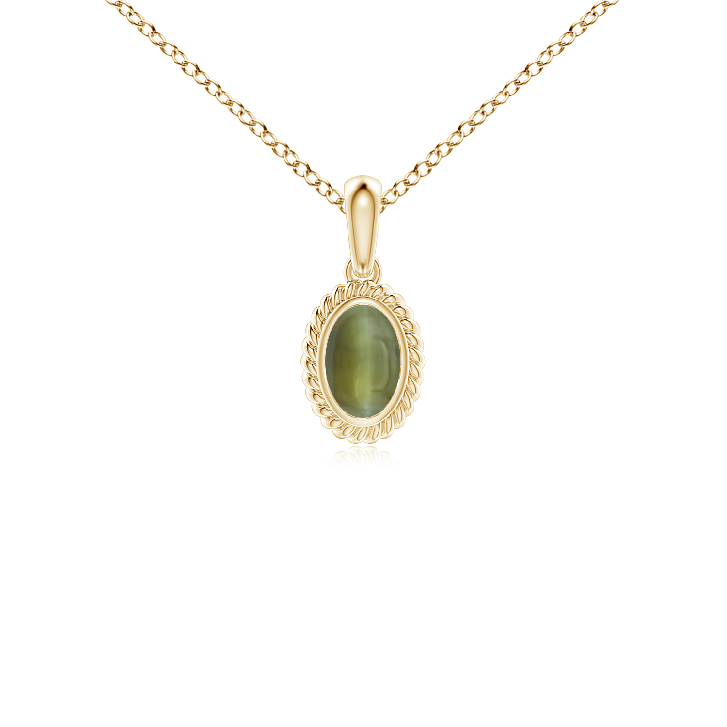 Rope-Framed Claw-Set Cats Eye (Lahsuniya) Solitaire Pendant