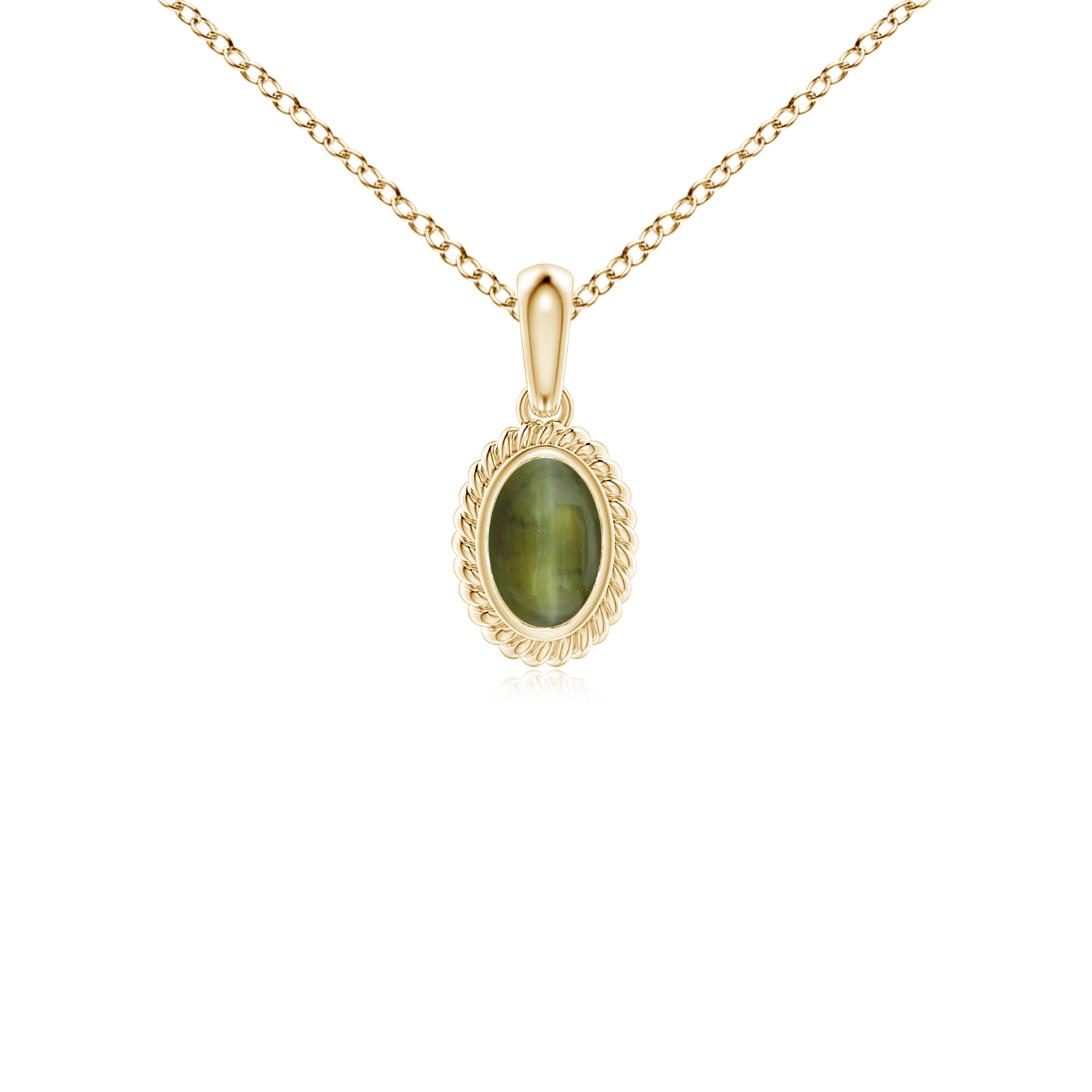 Rope-Framed Claw-Set Cats Eye (Lahsuniya) Solitaire Pendant