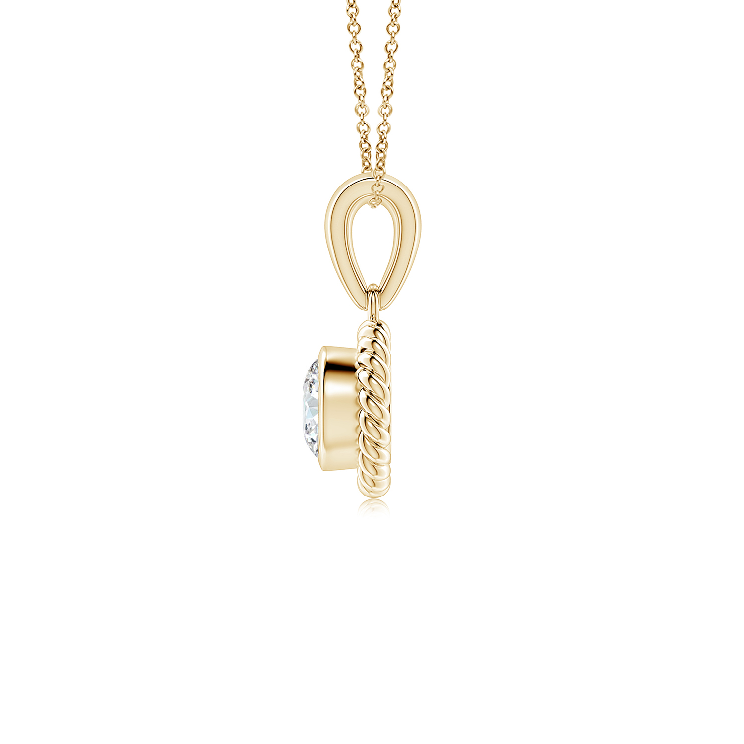 Rope-Framed Claw-Set Diamond (Heera) Solitaire Pendant