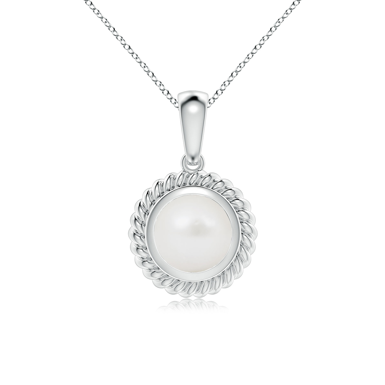 Rope-Framed Claw-Set South Sea Cultured Pearl (Moti) Solitaire Pendant