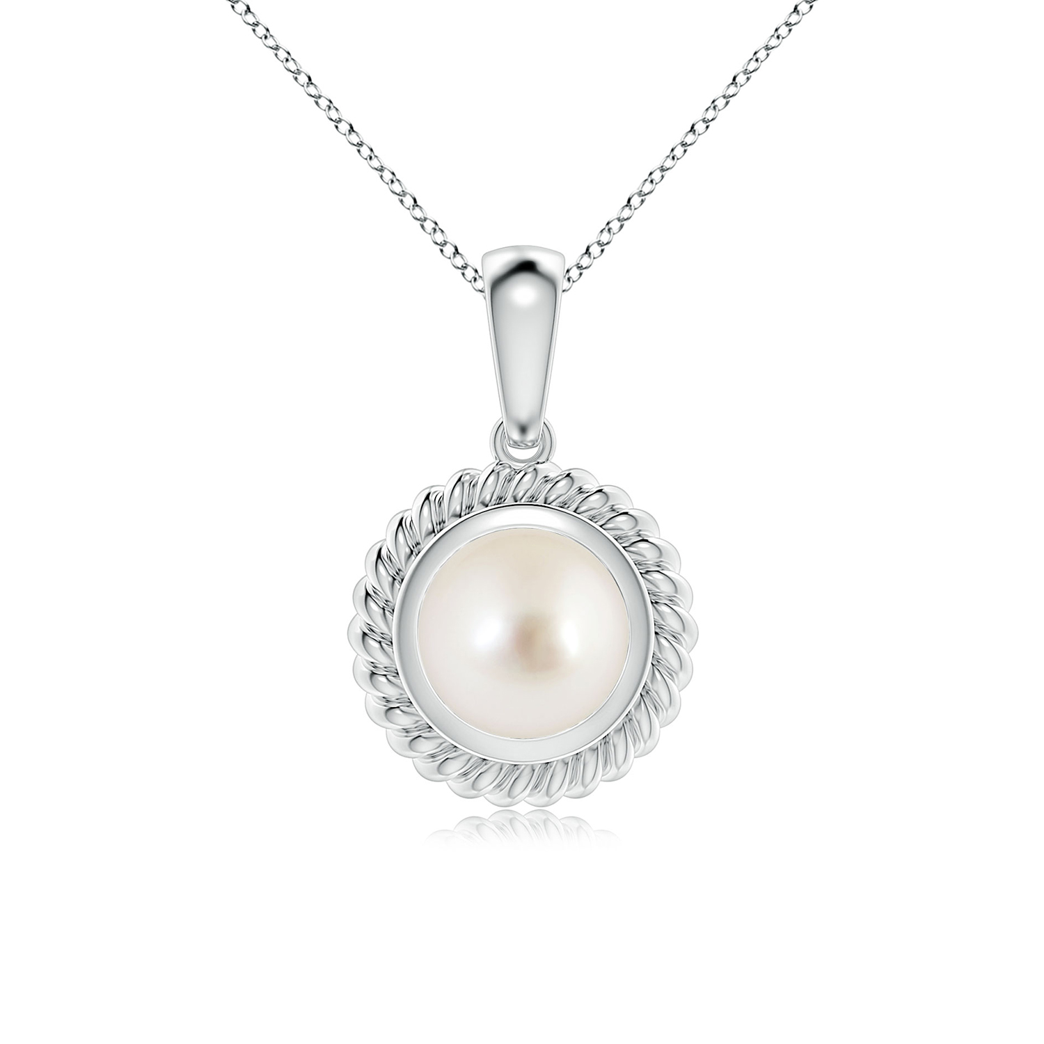 Rope-Framed Claw-Set South Sea Cultured Pearl (Moti) Solitaire Pendant