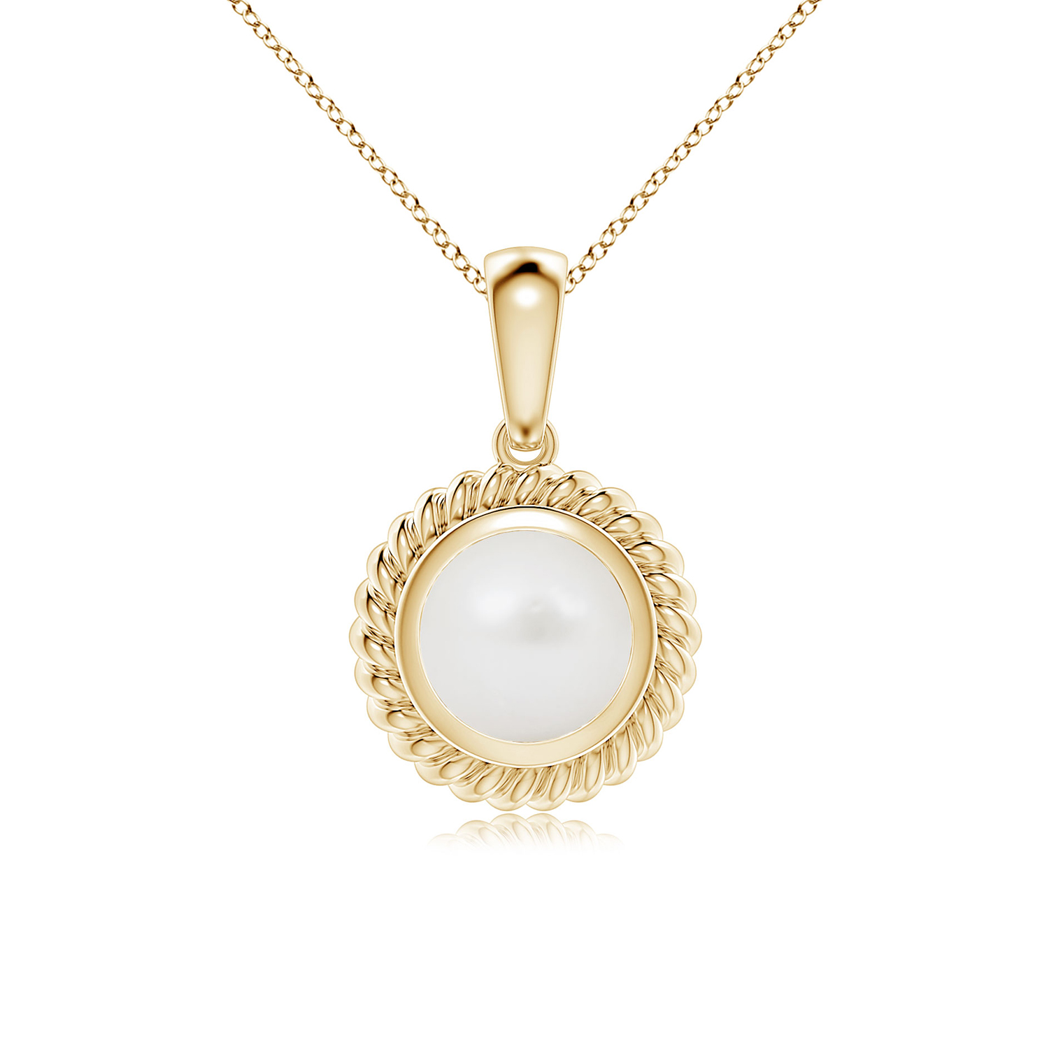 Rope-Framed Claw-Set South Sea Cultured Pearl (Moti) Solitaire Pendant