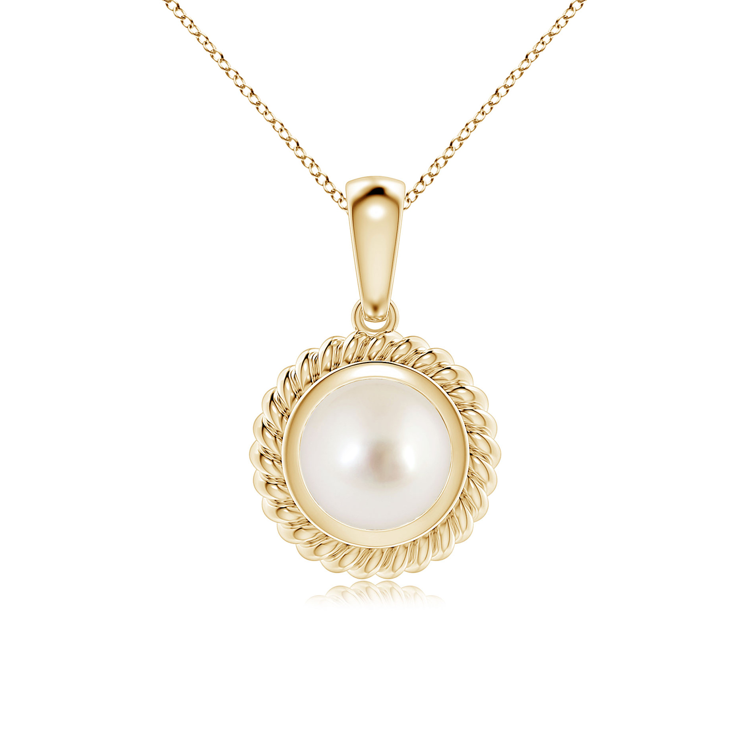 Rope-Framed Claw-Set South Sea Cultured Pearl (Moti) Solitaire Pendant