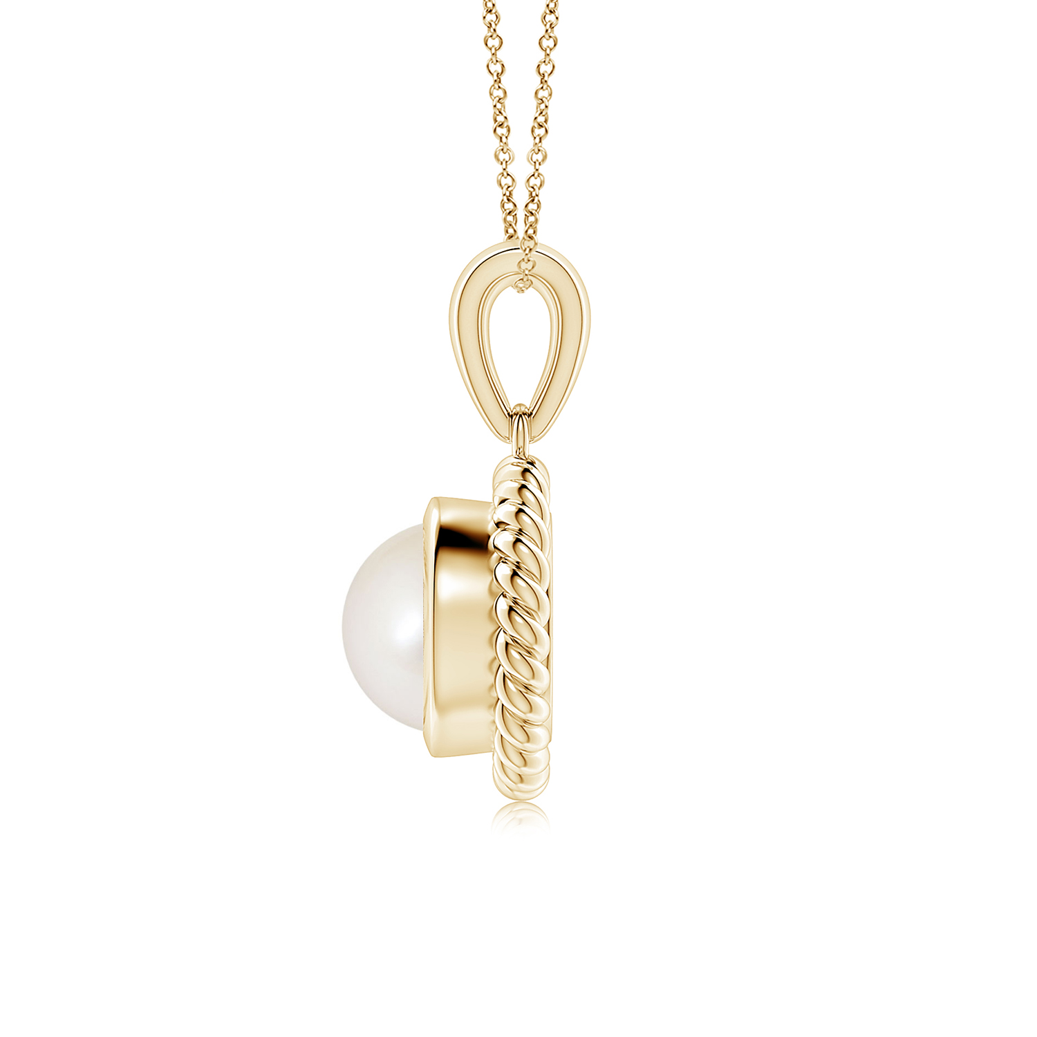 Rope-Framed Claw-Set South Sea Cultured Pearl (Moti) Solitaire Pendant