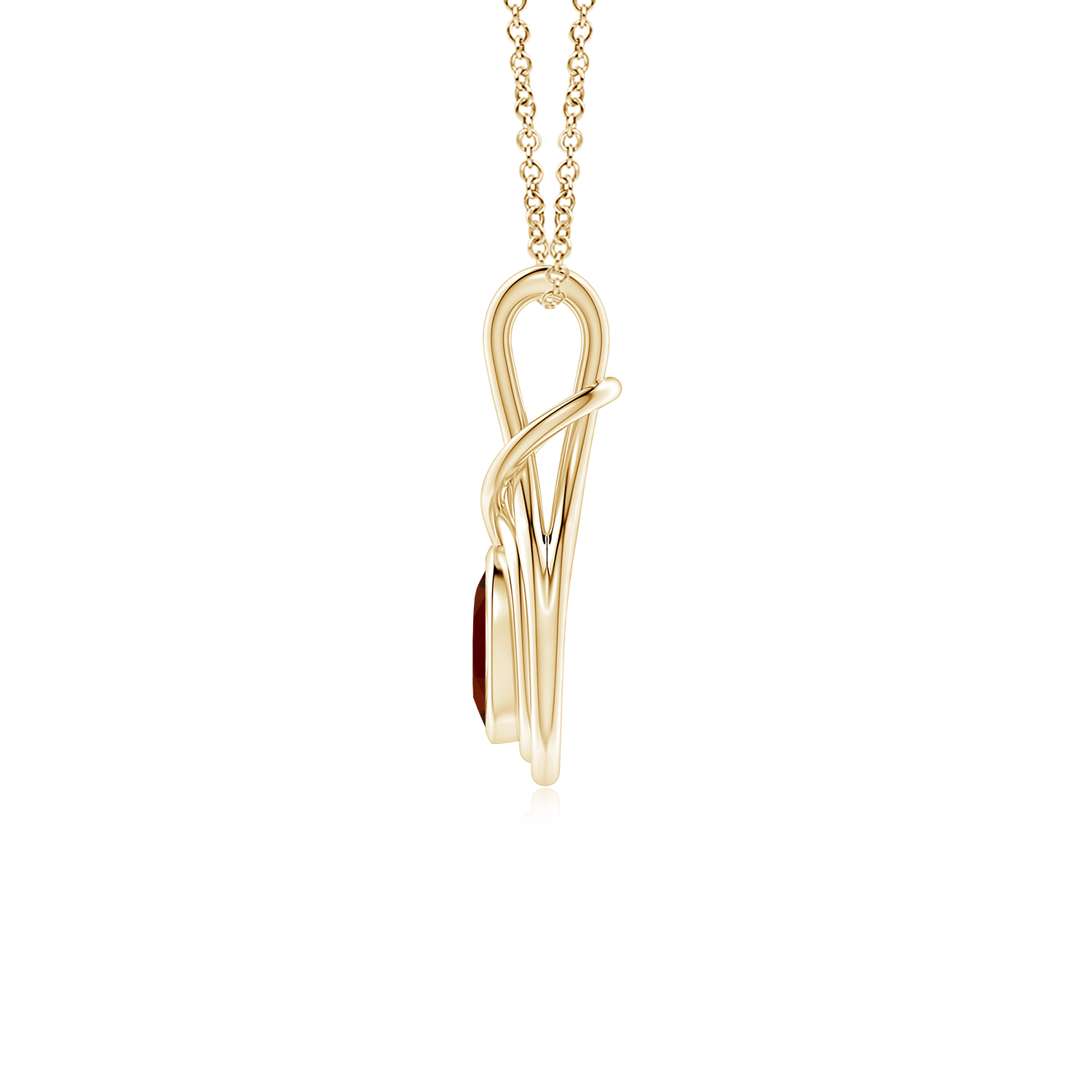 Oval Hessonite (Gomed) Solitaire Infinity Knot Pendant