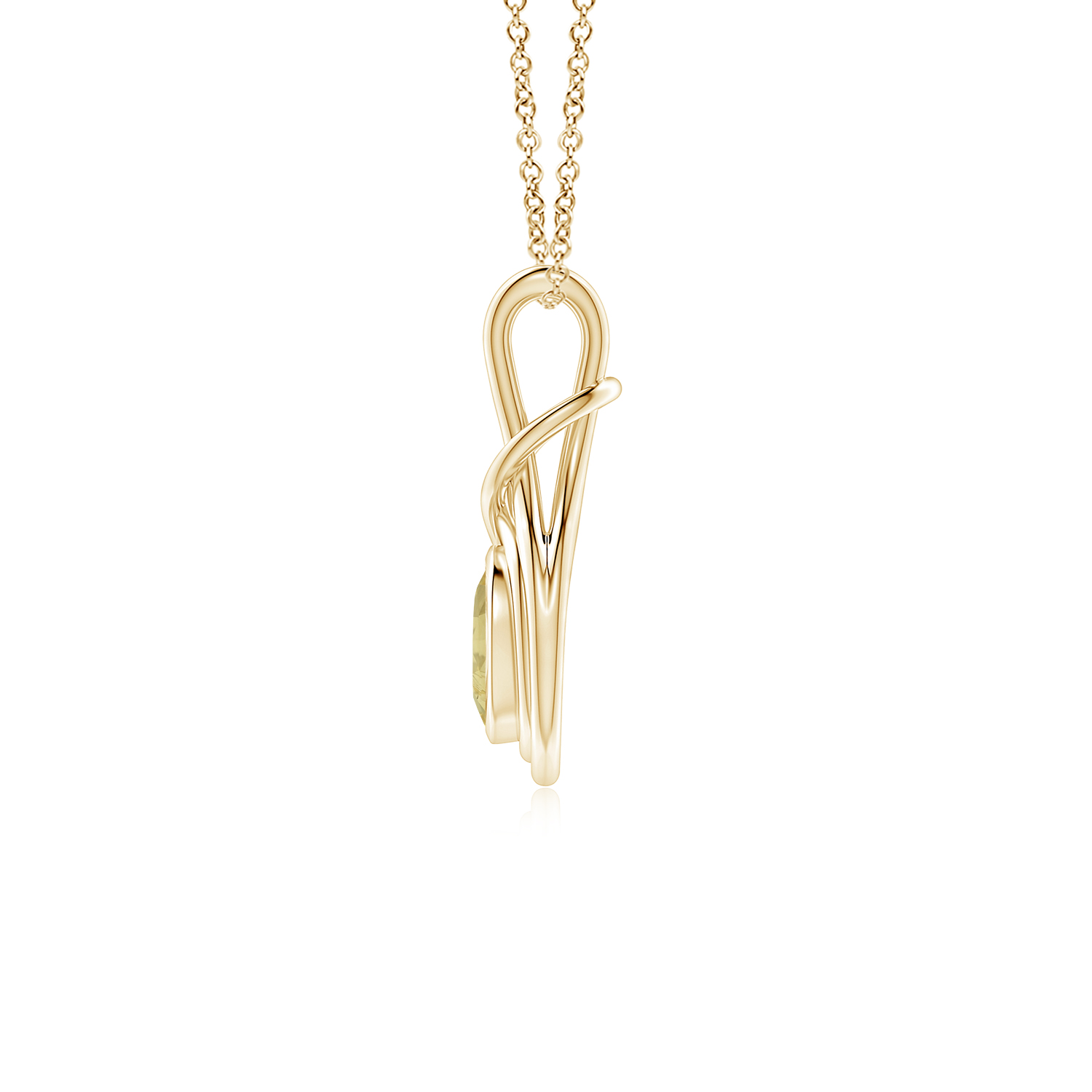 Oval Yellow Sapphire (Pukhraj) Solitaire Infinity Knot Pendant