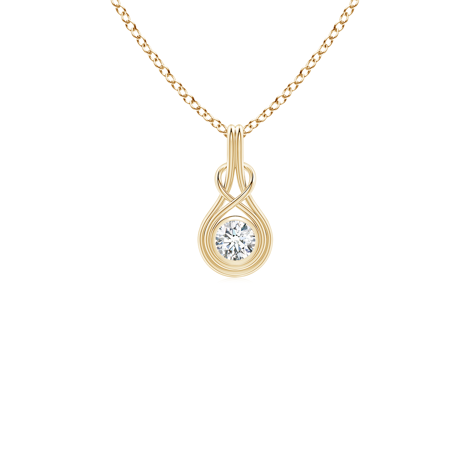 Round Diamond (Heera) Solitaire Infinity Knot Pendant