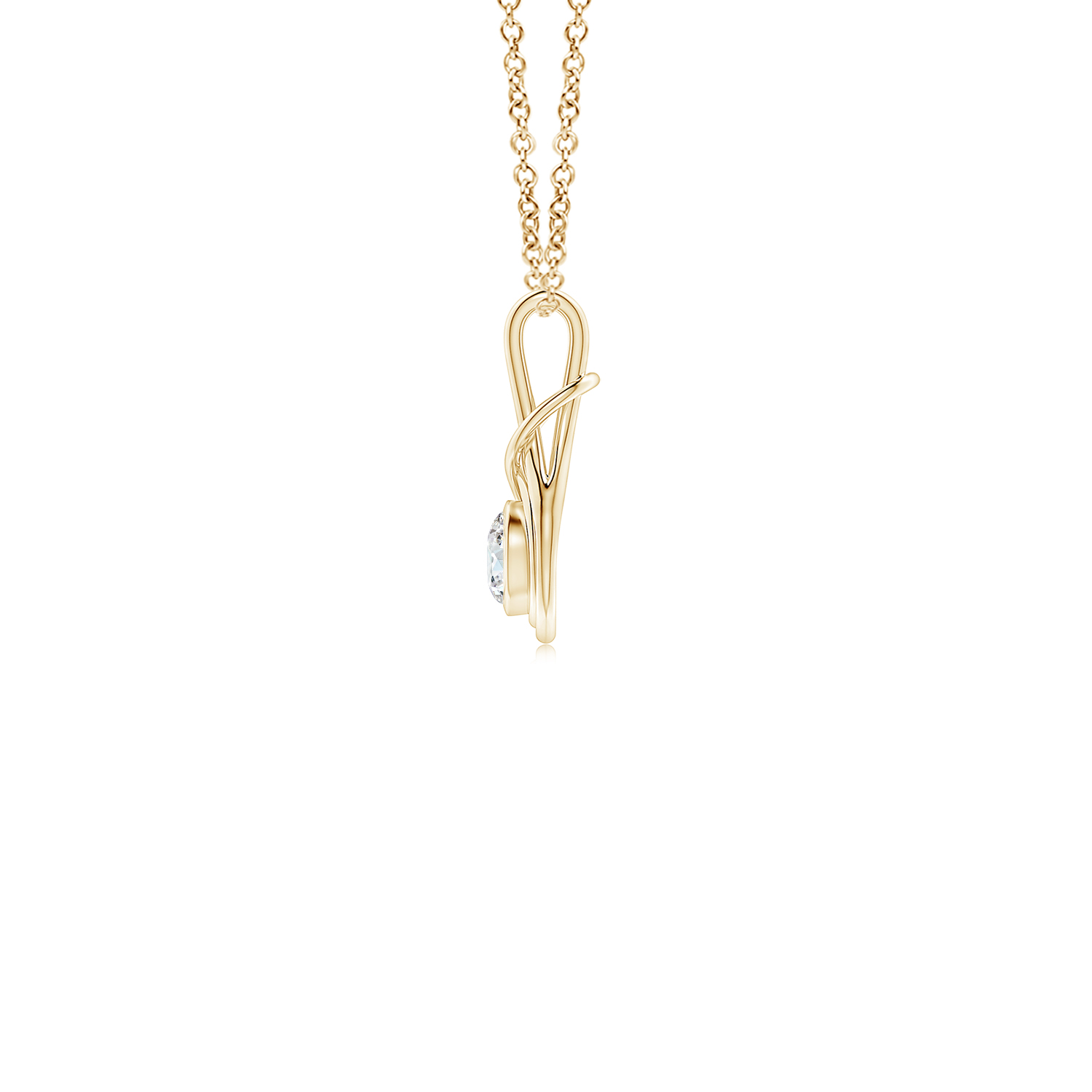 Round Diamond (Heera) Solitaire Infinity Knot Pendant