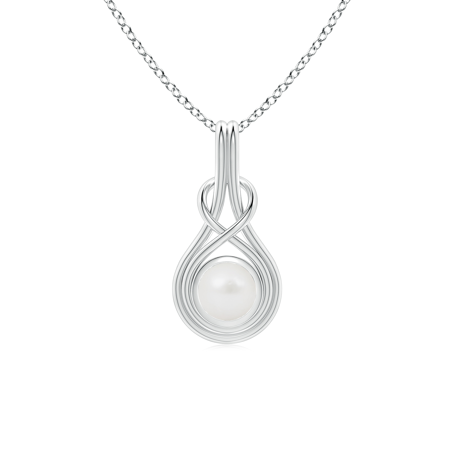 Round South Sea Cultured Pearl (Moti) Solitaire Infinity Knot Pendant