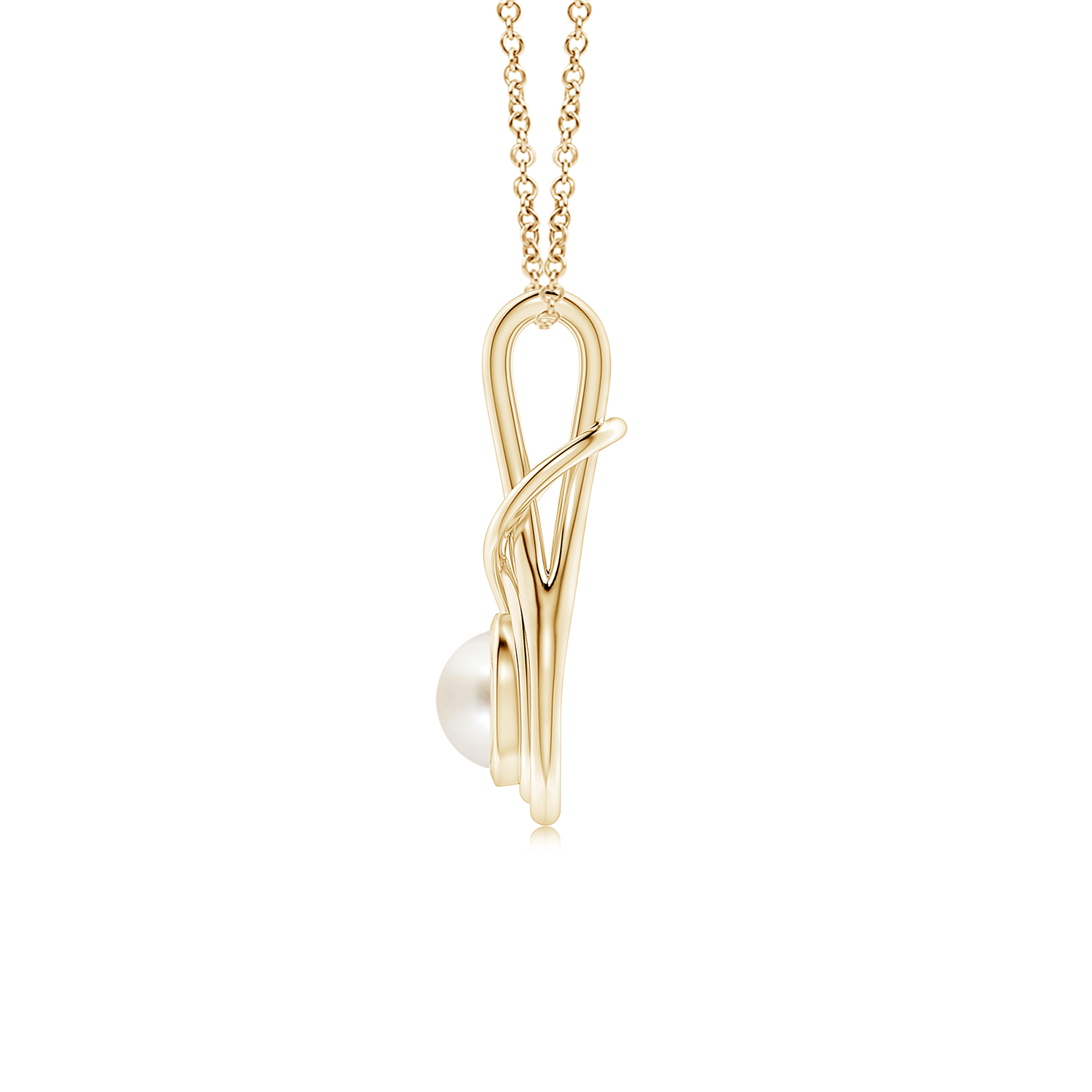 Round South Sea Cultured Pearl (Moti) Solitaire Infinity Knot Pendant