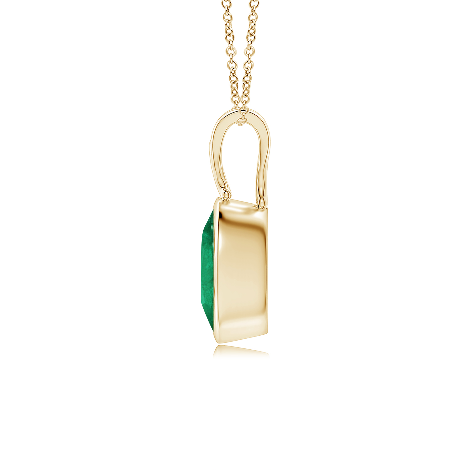 Vintage Inspired Solitaire Oval Emerald (Panna) Pendant