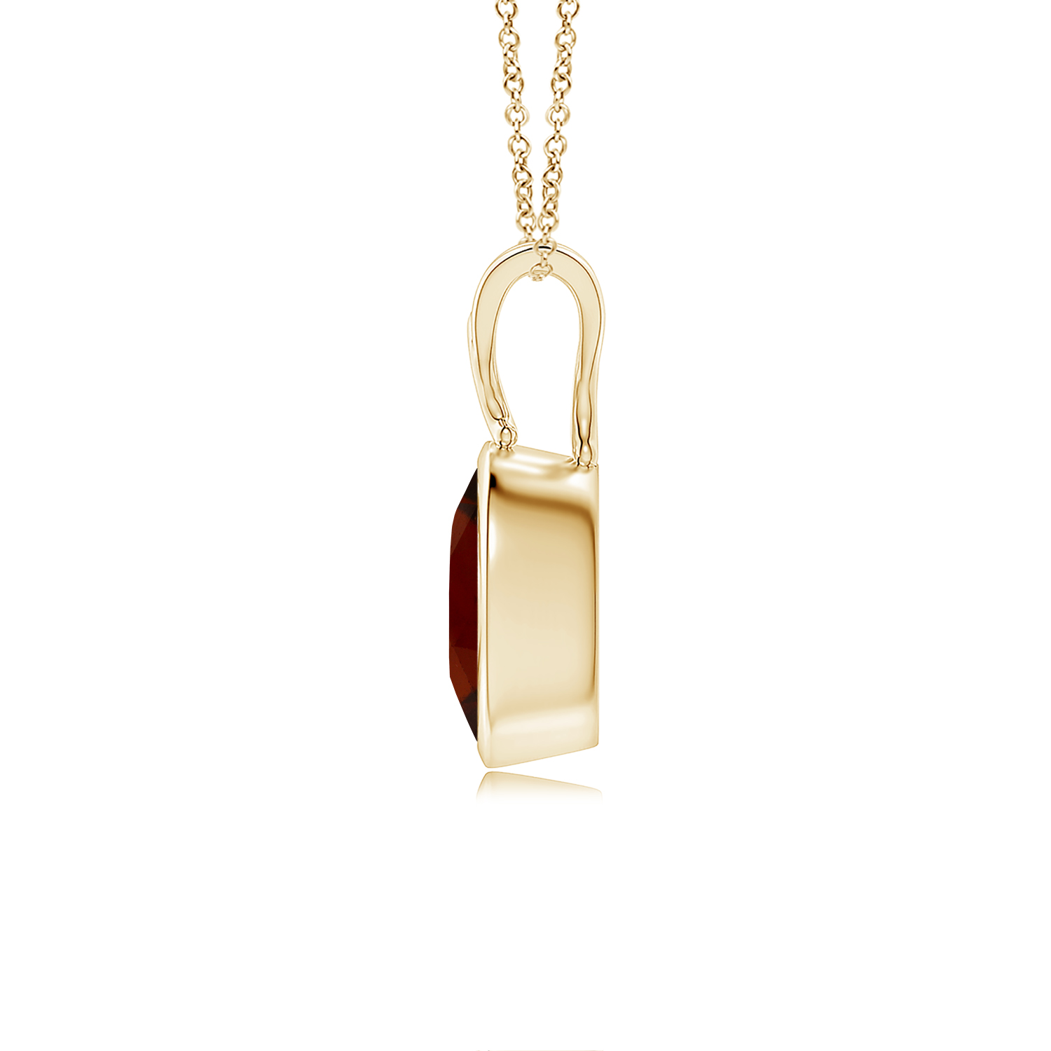 Vintage Inspired Solitaire Oval Hessonite (Gomed) Pendant
