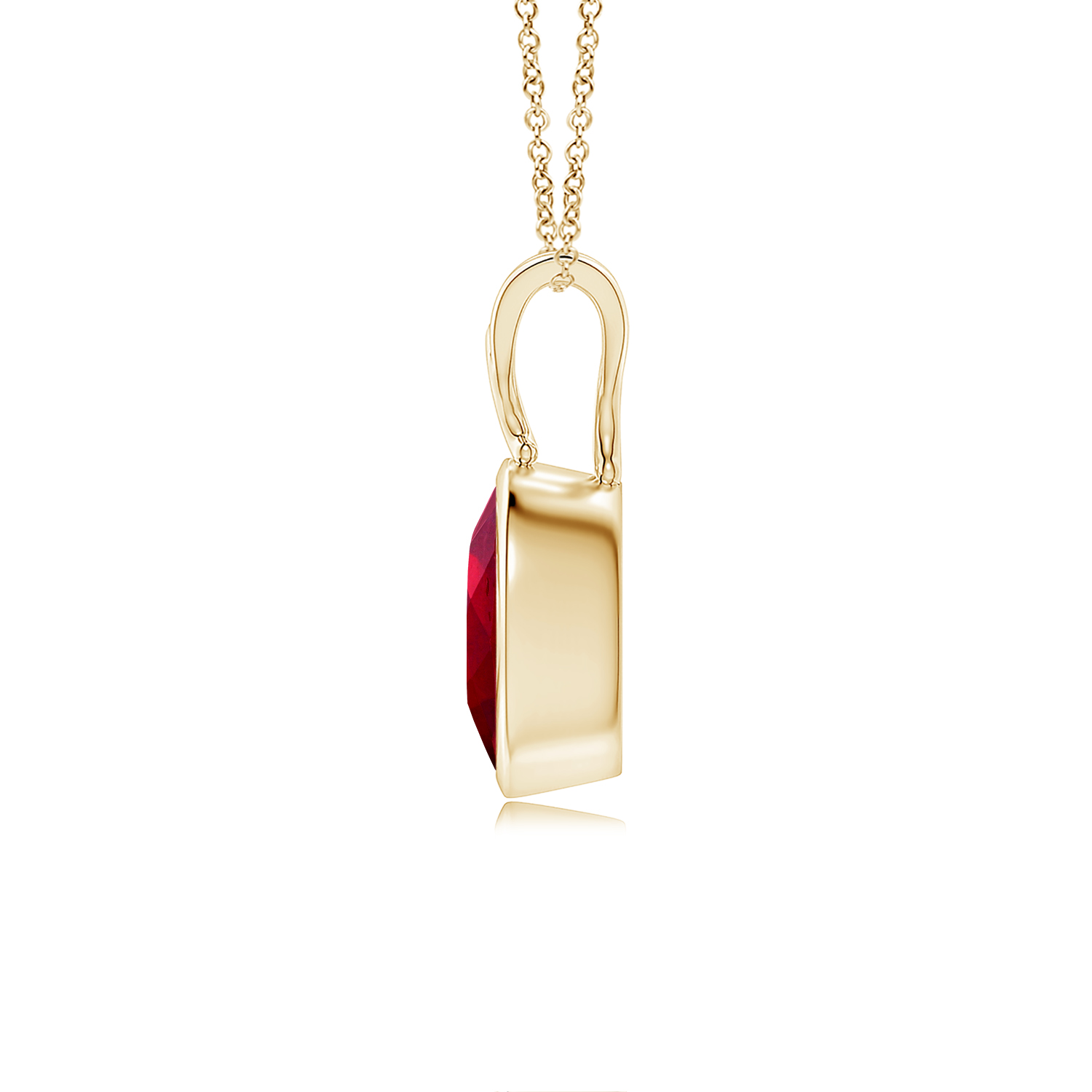 Vintage Inspired Solitaire Oval Ruby (Manik) Pendant