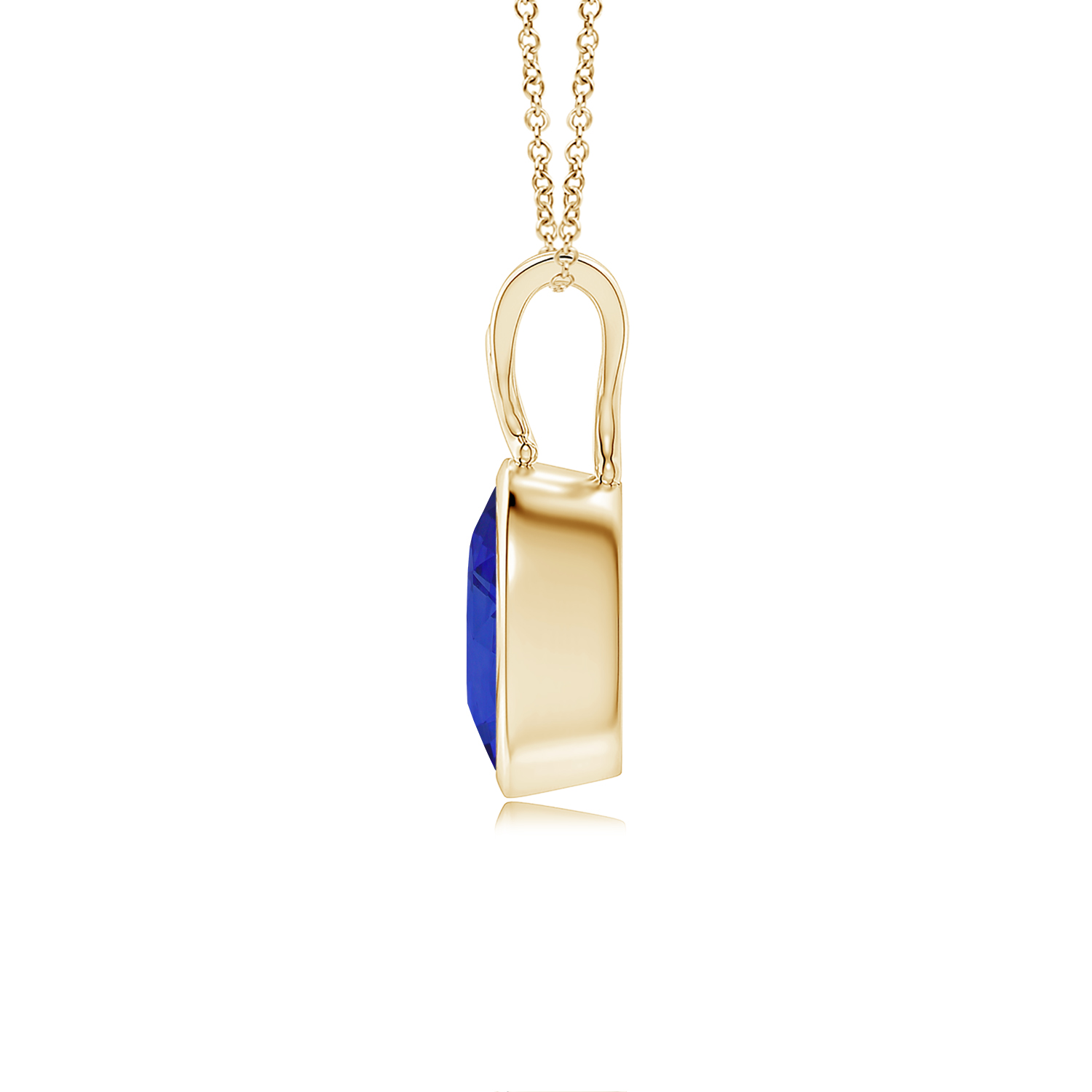Vintage Inspired Solitaire Oval Blue Sapphire (Neelam) Pendant